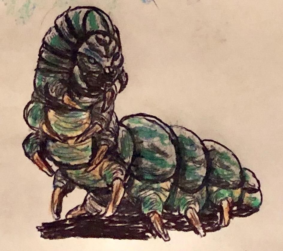 Mothra (Larva) (Legedary Style). Monster drawing, Godzilla vs gigan, Artist