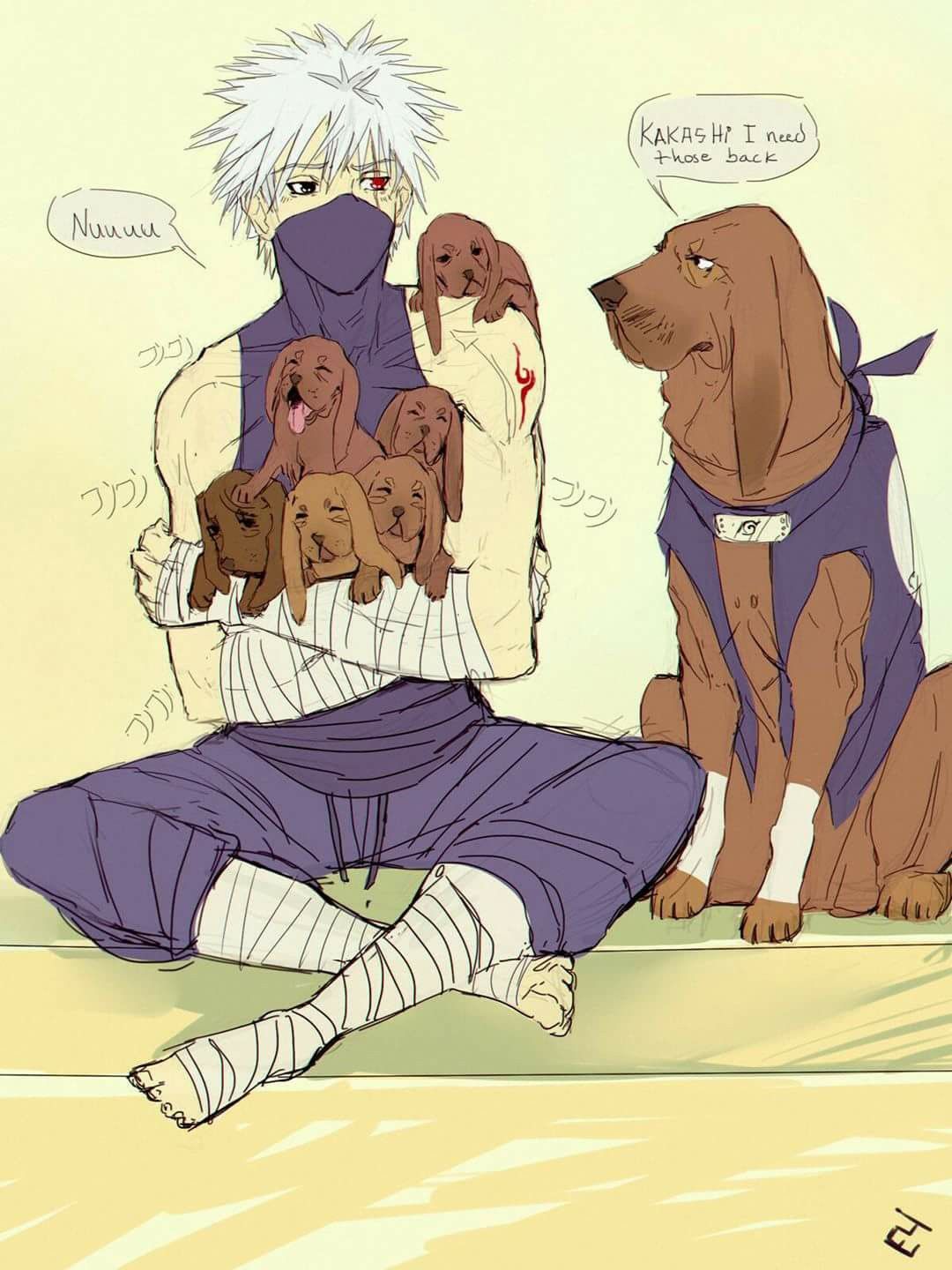Kakashi and his summoned dogs ♥♥♥ + puppies ♥ So cute. Naruto comic, Naruto shippuden anime, Naruto shippuden sasuke