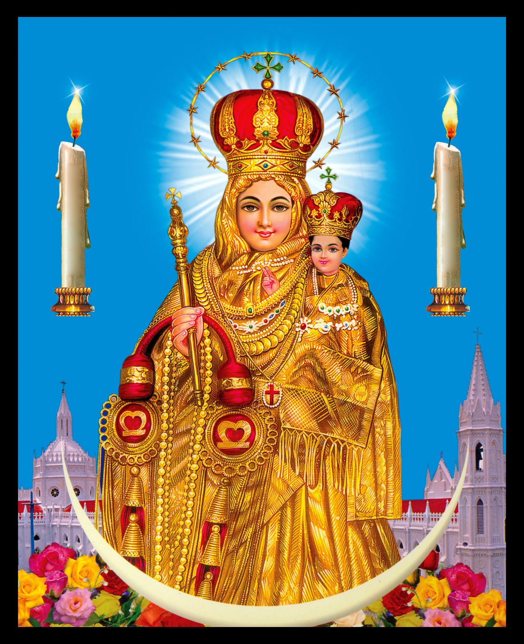 Vailanganni Matha. Mother mary picture, Jesus and mary picture, Mother mary wallpaper