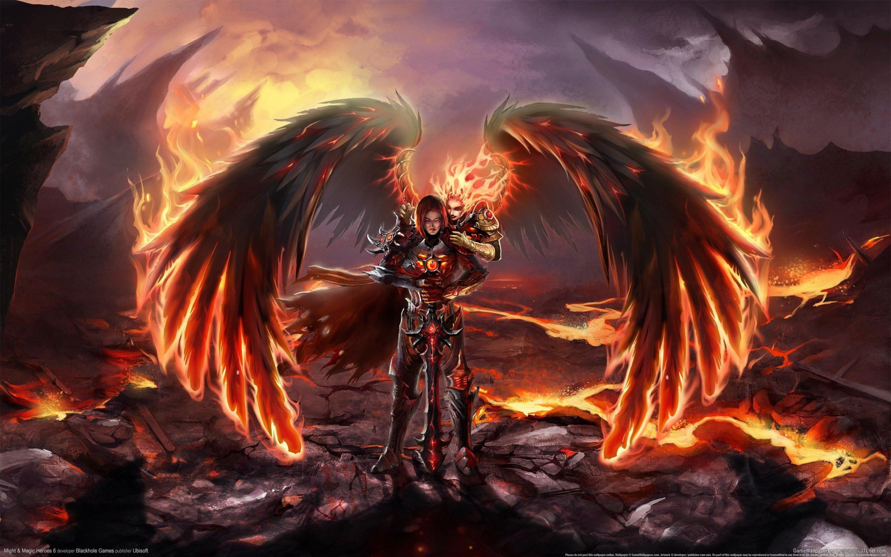heroes, Might, Magic, Strategy, Fantasy, Fighting, Adventure, Action, Online, 1hmm, Warrior, Fire, Demon, Angel Wallpaper HD / Desktop and Mobile Background