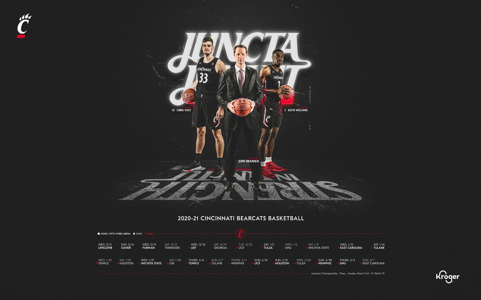 Digital Basketball Schedule Posters of Cincinnati Athletics