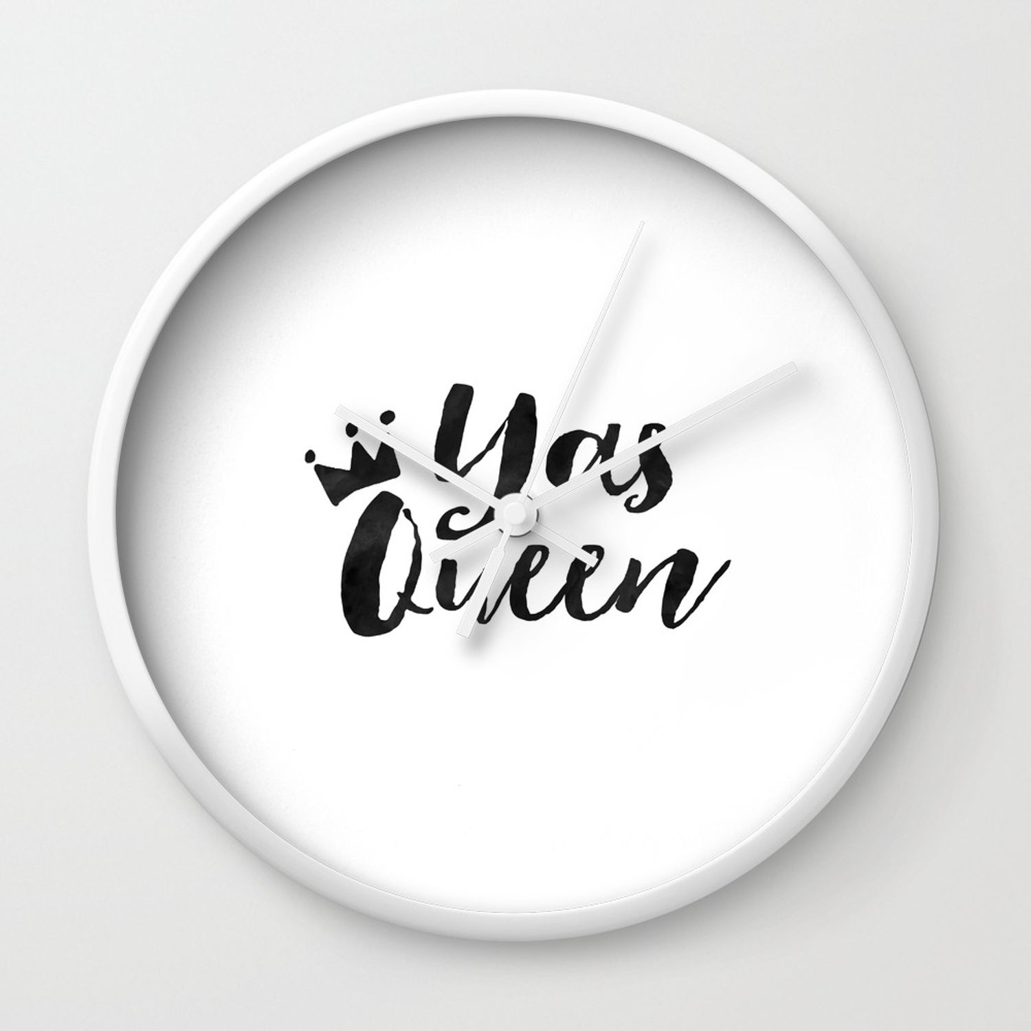 YAS QUEEN QUOTE, Girls Room Decor, Funny Print, Yas Kween Quote, Girly Print, Girl Boss, Like A Boss, Quot Wall Clock