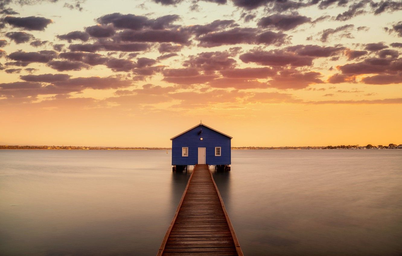 Wallpaper Sunrise, Western Australia, Perth, Swan River, Matilda Bay image for desktop, section пейзажи
