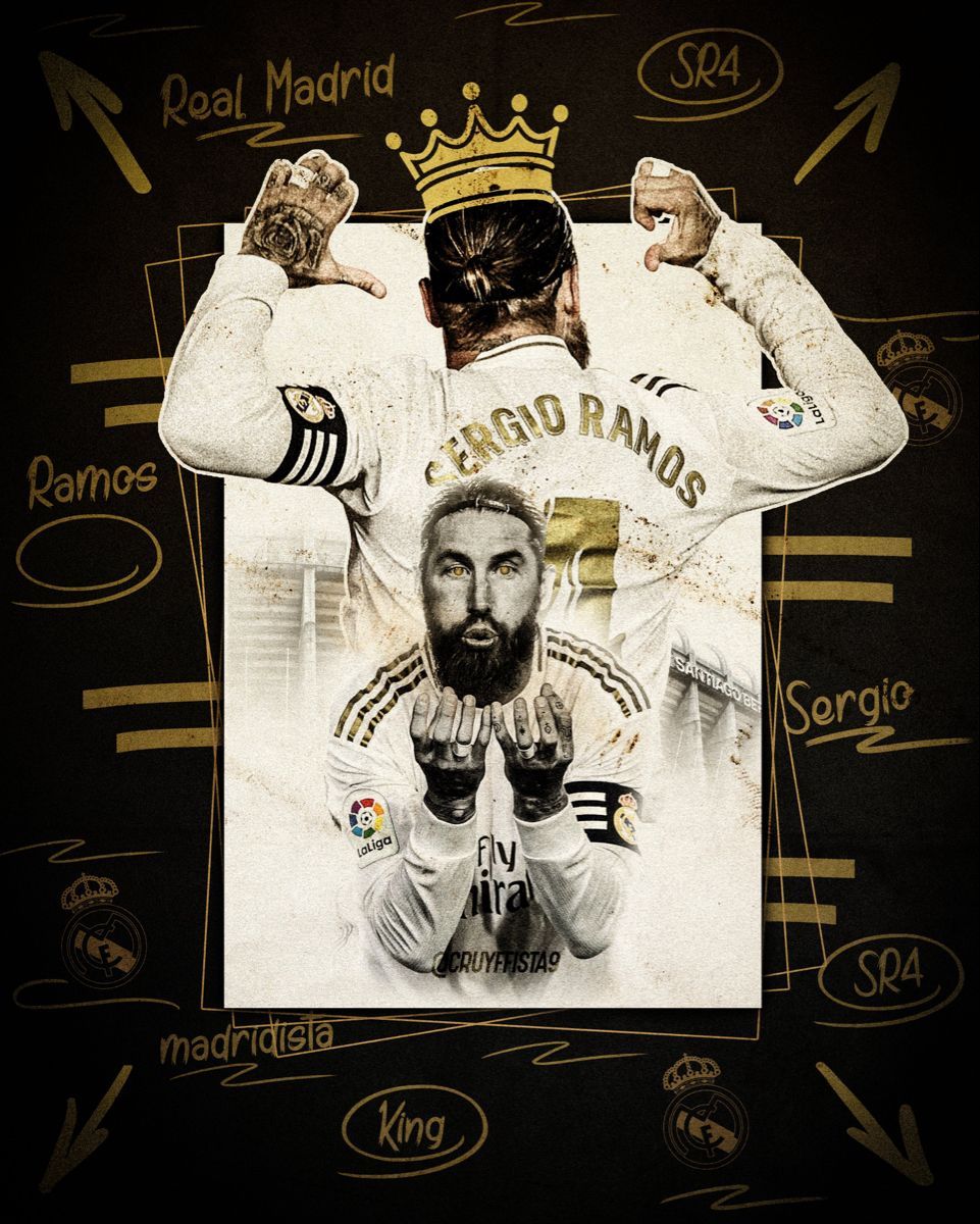 Sergio Ramos Poster. Real madrid wallpaper, Real madrid team, Madrid wallpaper