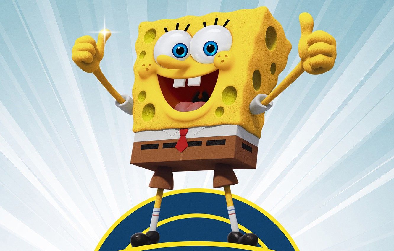 Wallpaper joy, yellow, background, gesture, Spongebob, The SpongeBob Movie: Sponge Out of Water image for desktop, section фильмы