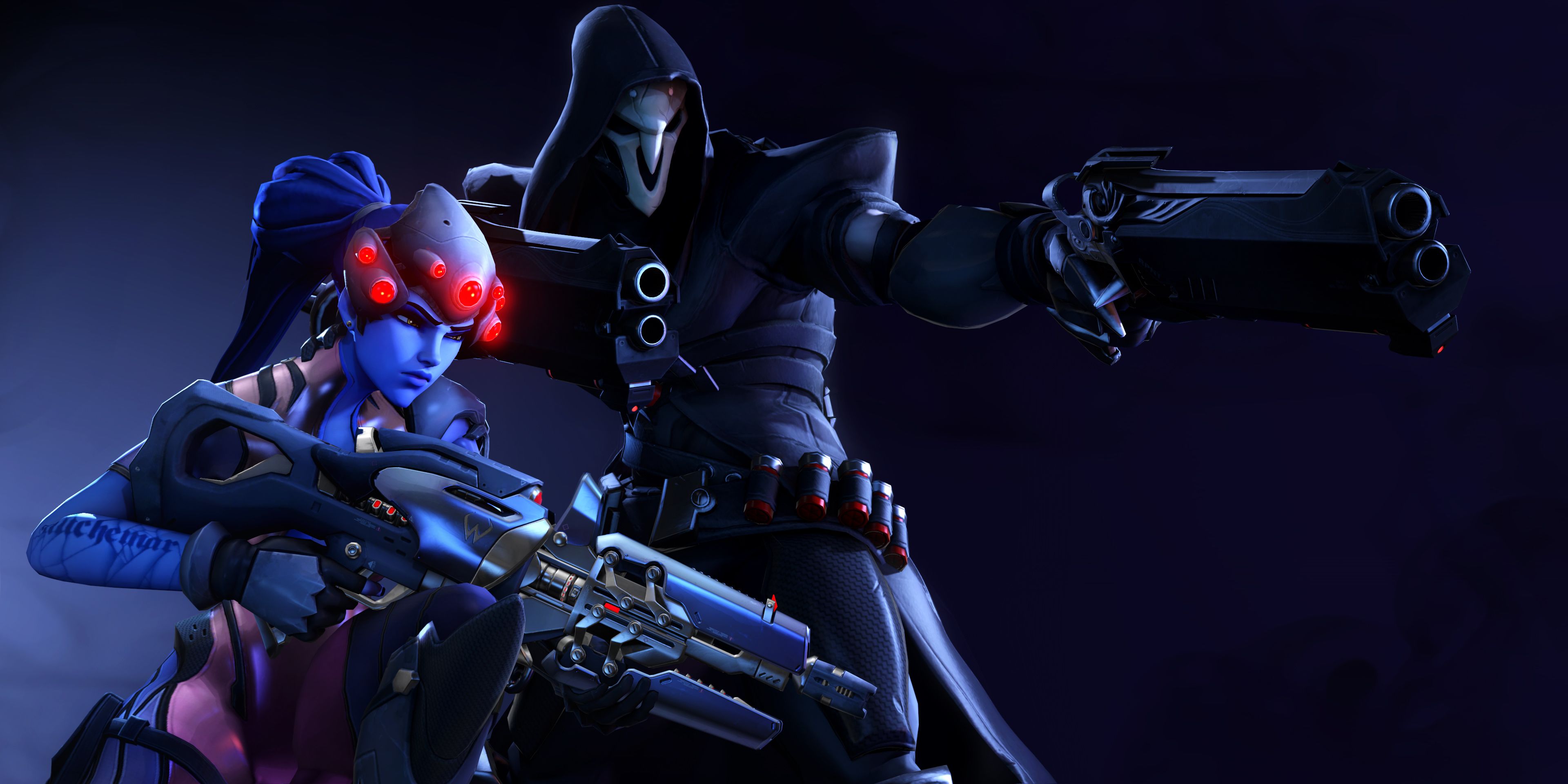 Overwatch Reaper Overwatch Widowmaker Overwatch Wallpaper:3840x1920