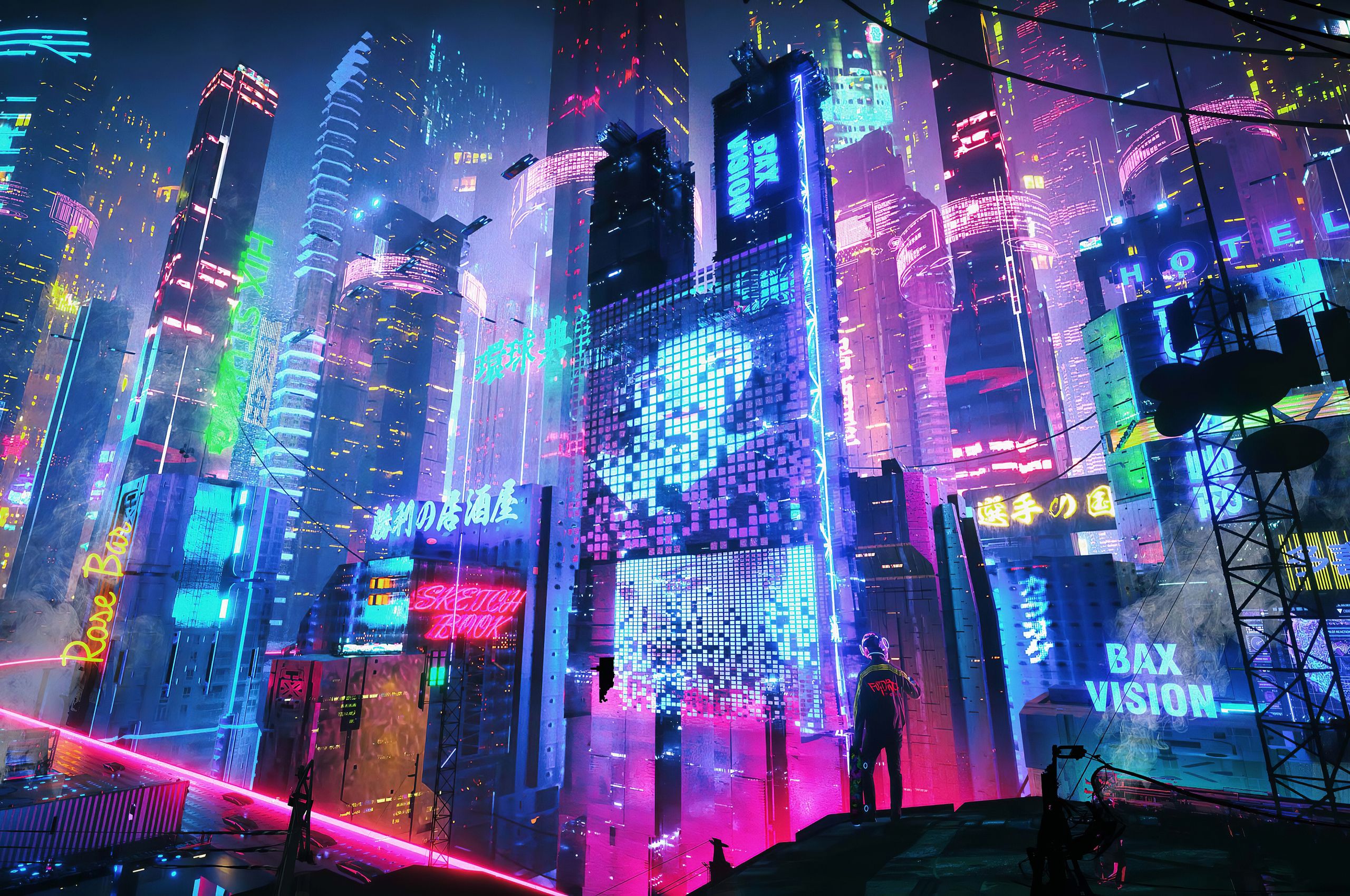 Colorful Neon City 4k Chromebook Pixel HD 4k Wallpaper, Image, Background, Photo and Picture