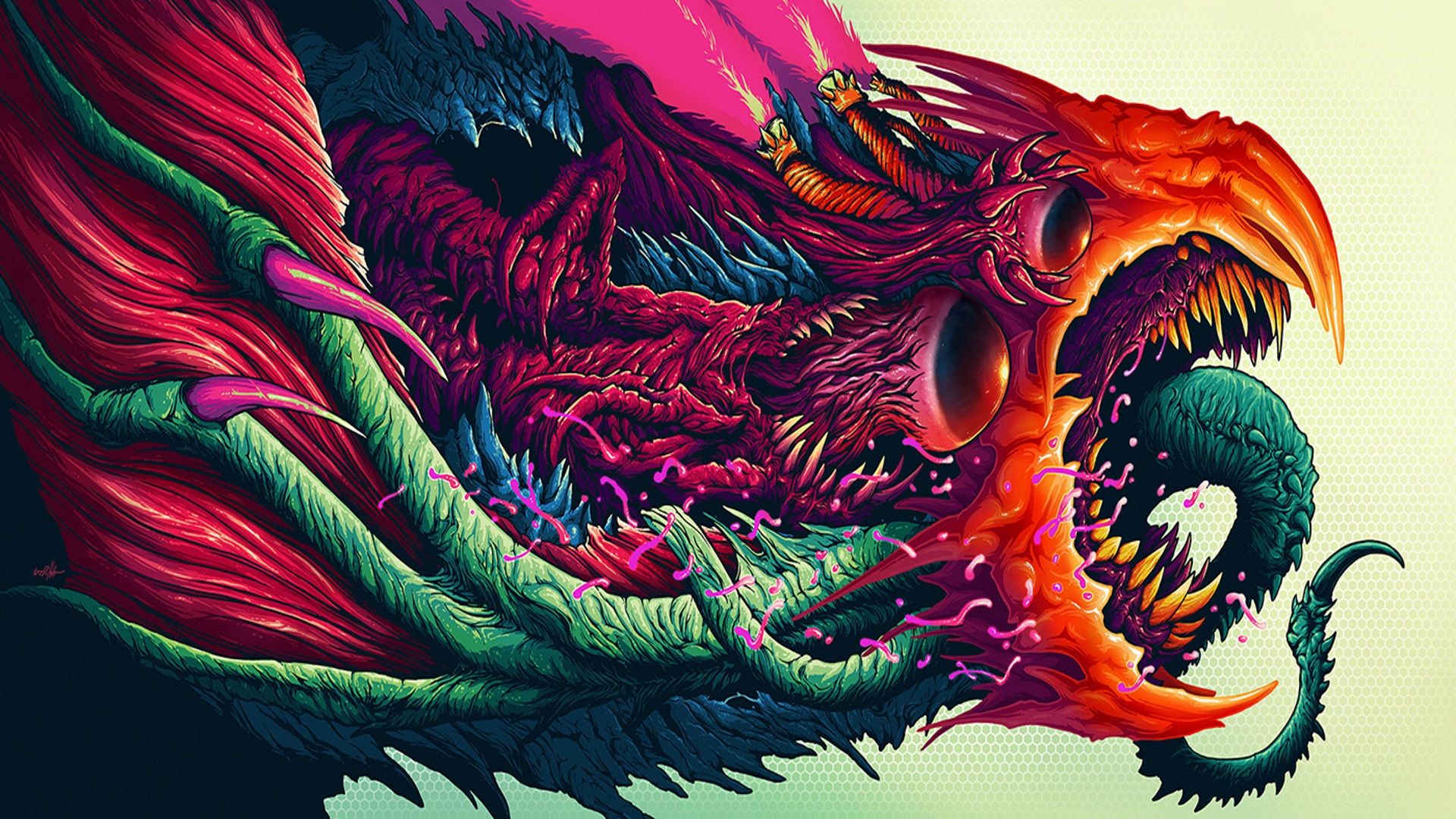 Wallpaper, psychedelic, trippy, colorful, creature 1920x1080
