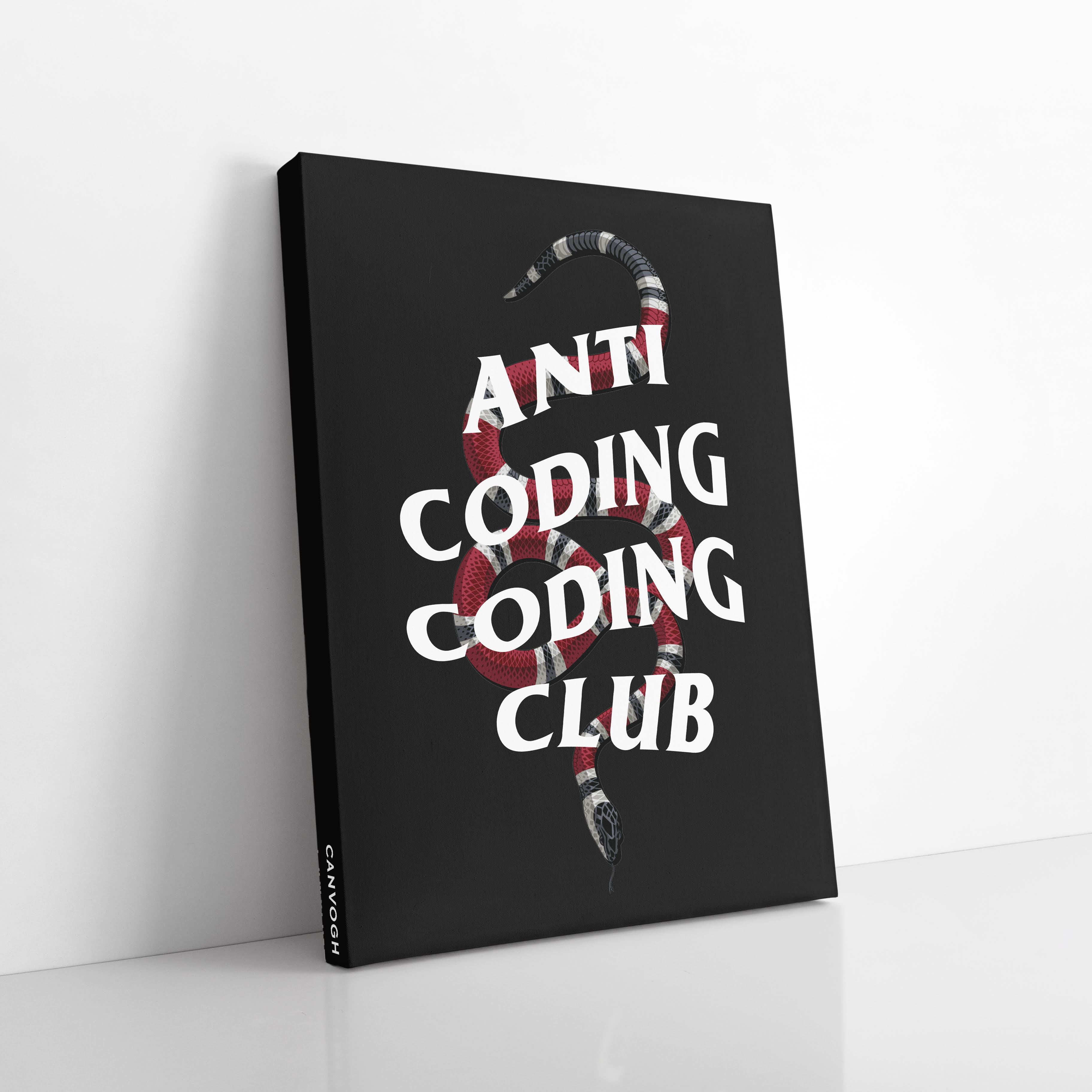 Anti Coding Coding Club. Coding Canvas Wall Art