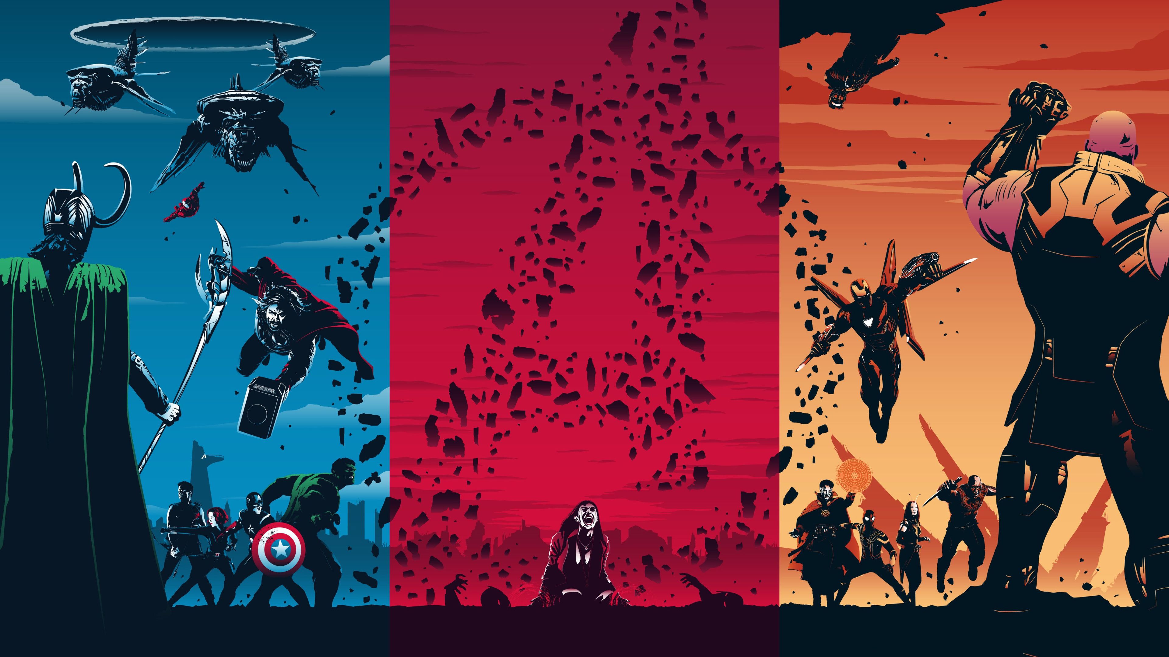 Wallpaper 4k Avengers Trilogy 4k 4k Wallpaper, Artwork Wallpaper, Avengers Wallpaper, Digital Art Wallpaper, Hd Wallpaper, Superheroes Wallpaper