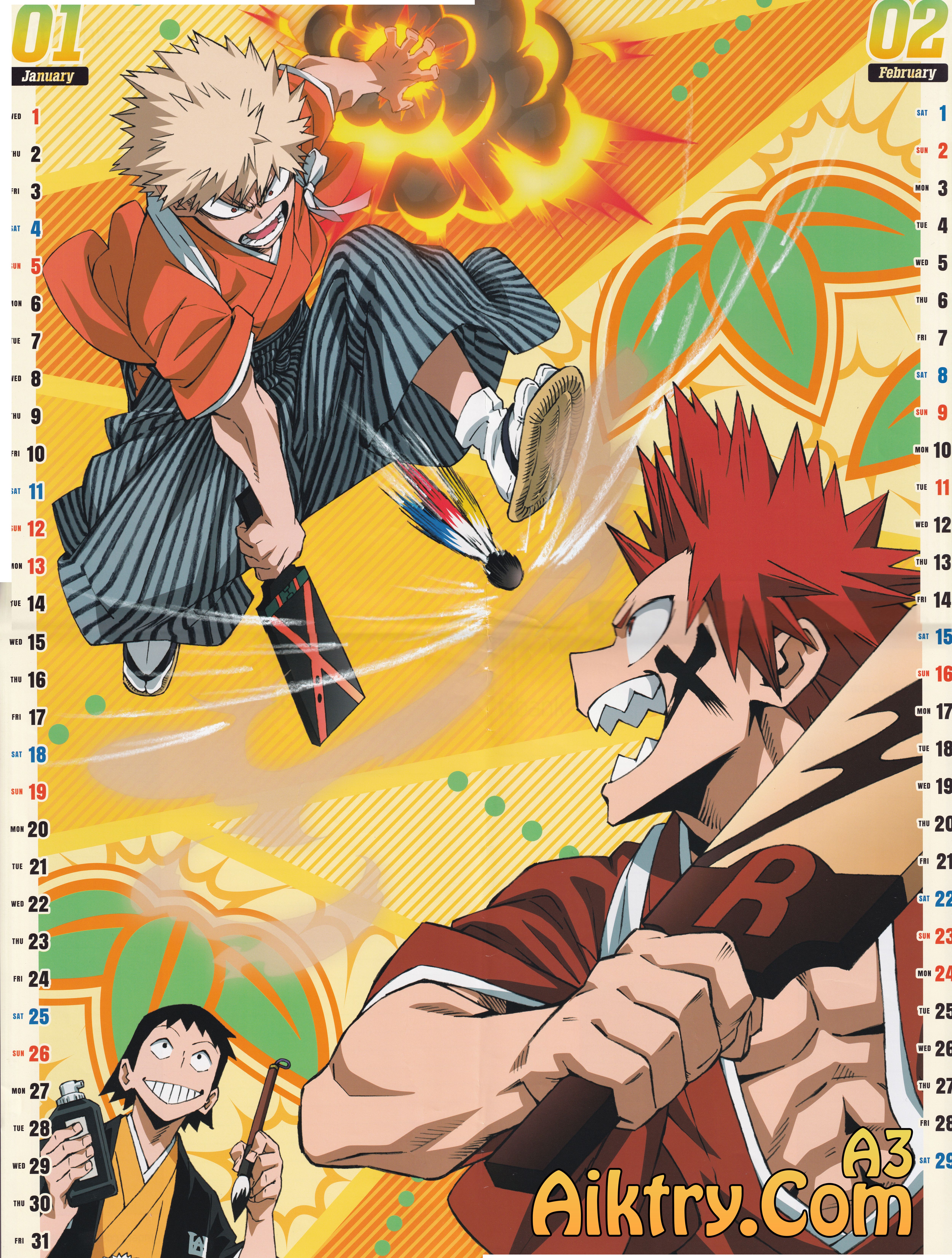 01 02 Bakugo, Krishima, Sero (My Hero Academia 2020 Calendar)