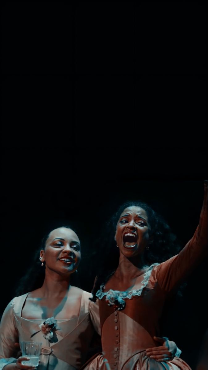 Angelica and Peggy Schuyler. Hamilton wallpaper, Hamilton musical, Cast of hamilton