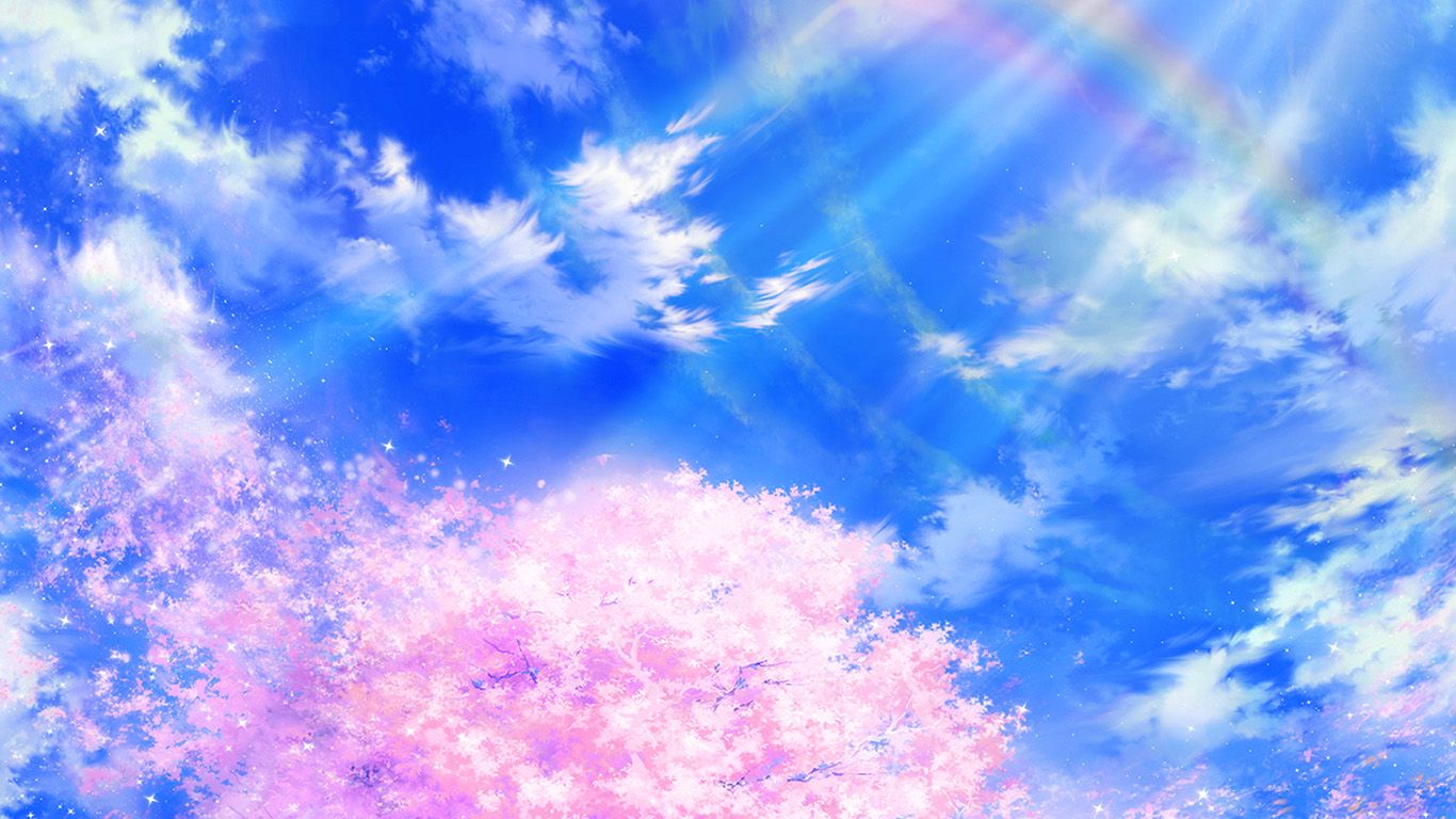 Anime Sky Cloud Spring Art Illustration Blue Wallpaper