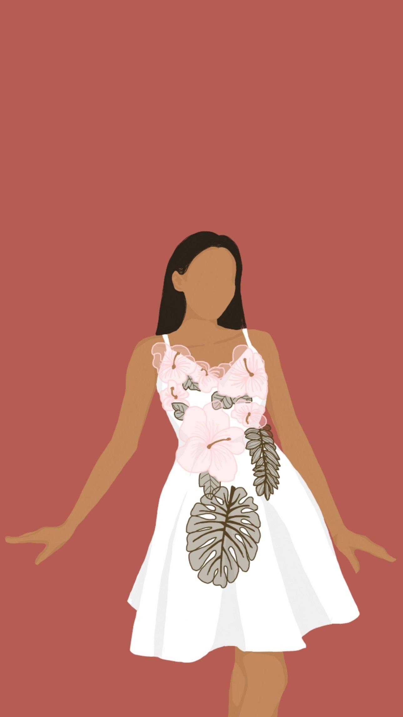 Custom Tropical Dress Illustration. illustrations by HJC. Fashion illustration, Illustration art girl, Dress illustration