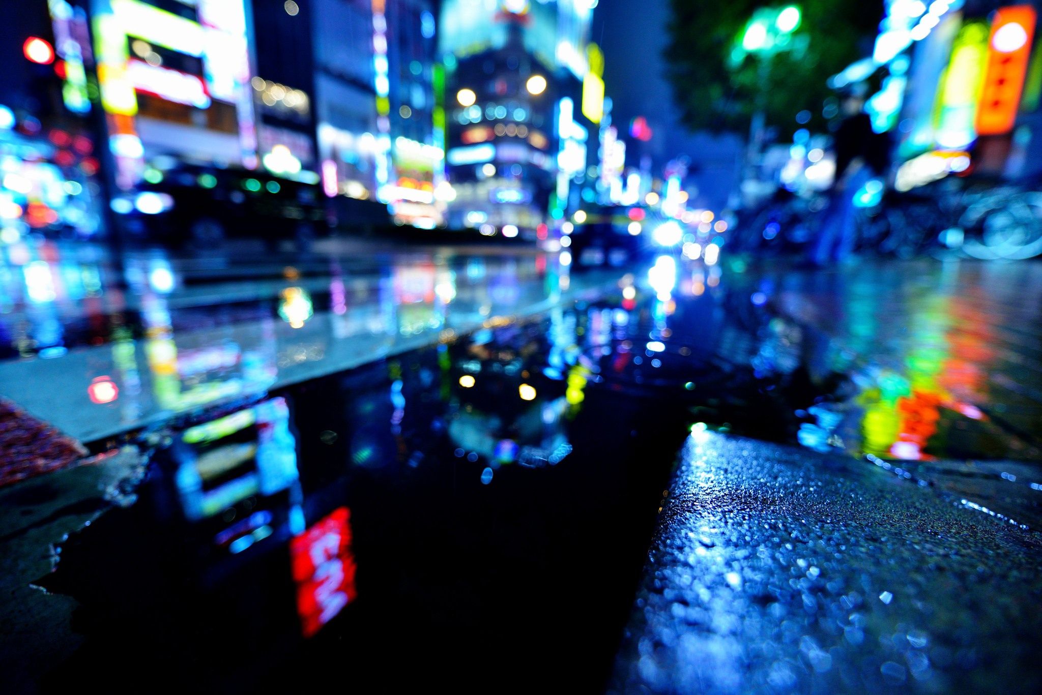wet, shinjuku, street, rain, tokyo, the city, japan desktop wallpaper 112406