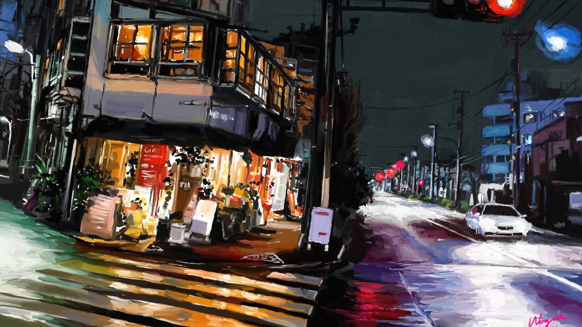 Tokyo, Artwork, Lights, Road, Rain Wallpaper HD / Desktop and Mobile Background