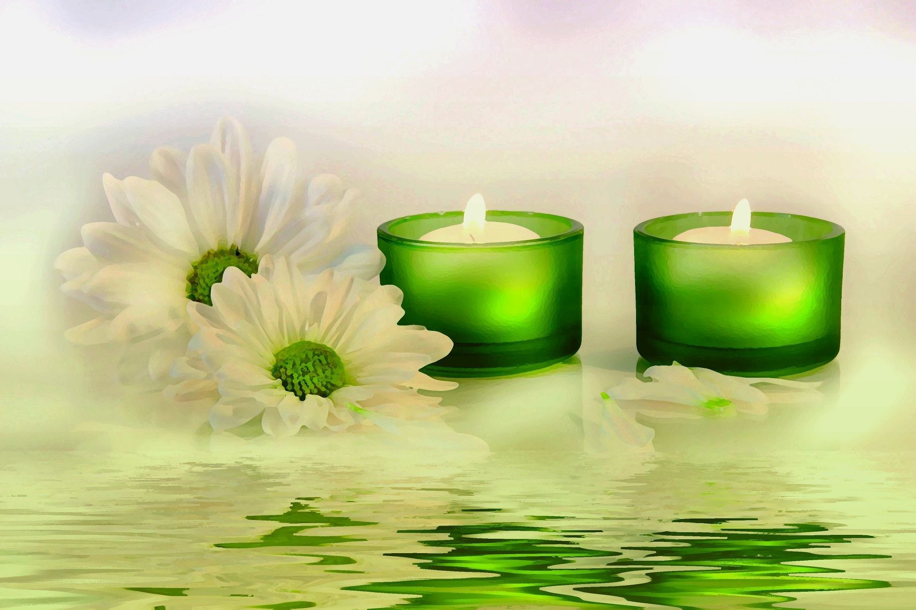 beautiful green candles wallpapers