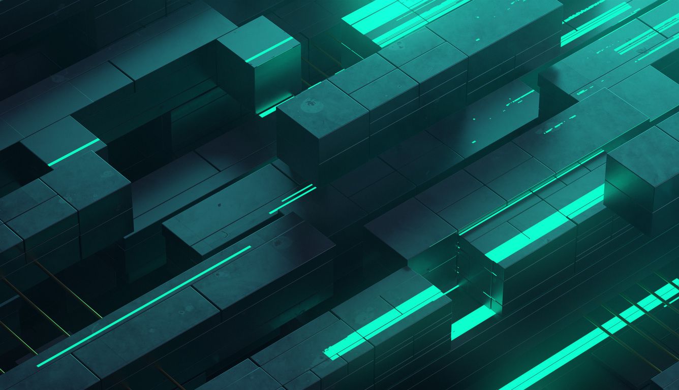 3D Abstract Neon Glow Teal Digital Art Shapes Laptop HD HD 4k Wallpaper, Image, Background, Photo and Picture
