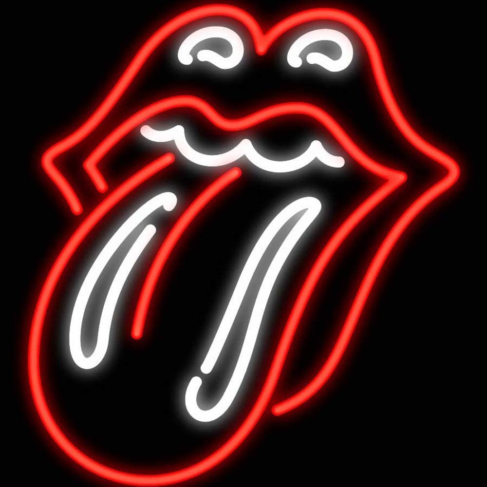 Hot Background LED Neon Sign Lights Red Rolling Stones Tongue Art Wall Decorative Lights Cheap Decor Neon Sign Size 16x14in