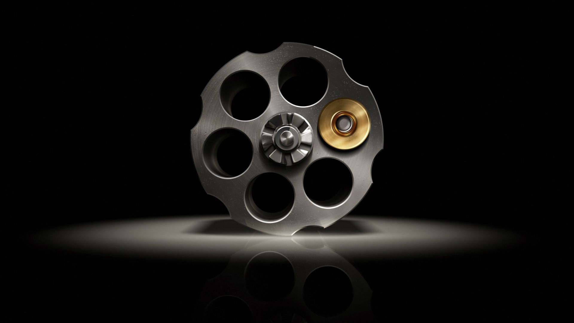 Desktop Wallpaper Gun Roulette, Bullet, HD Image, Picture, Background, 6lbzno