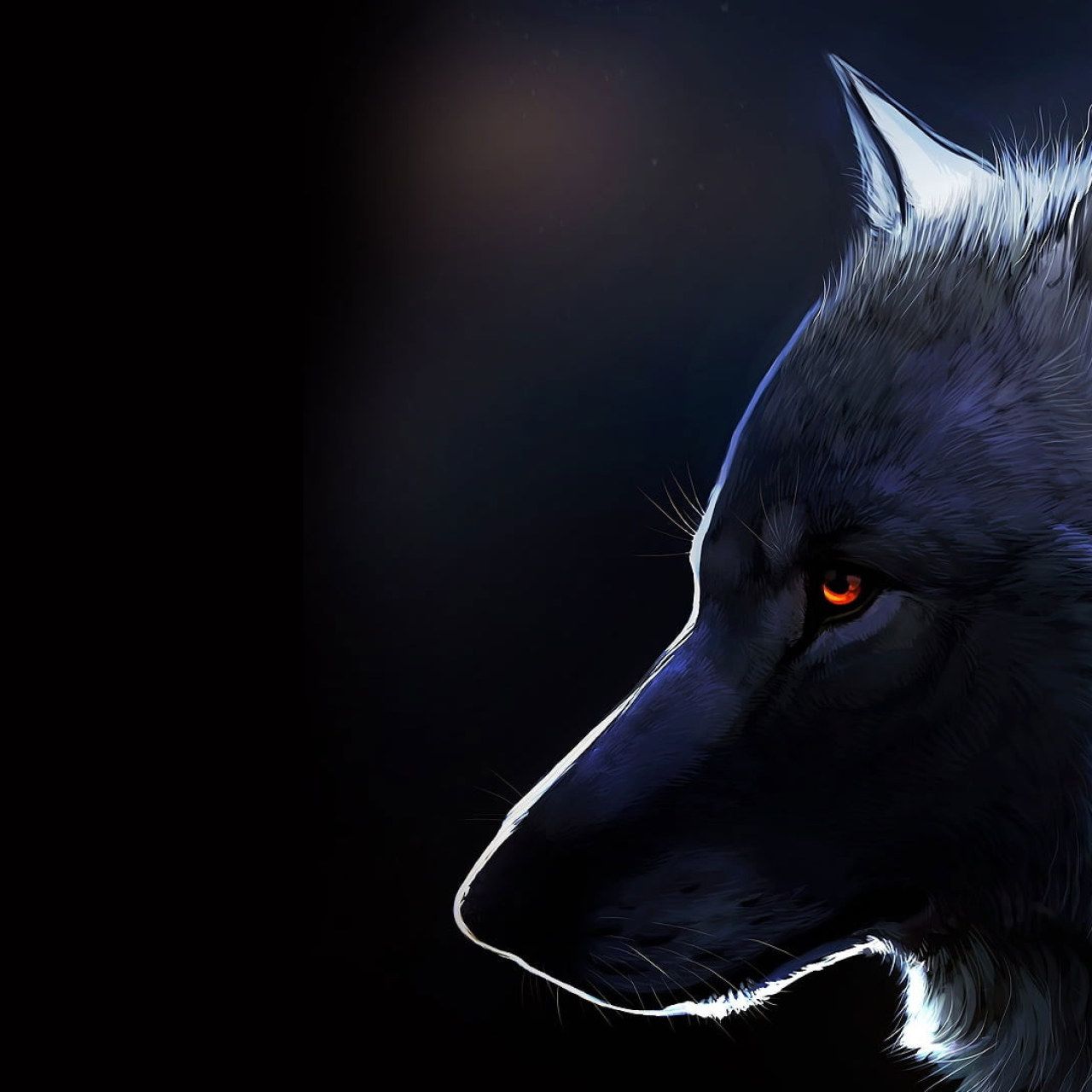 Wolf wallpaper illustration, nature, fantasy art, glowing eyes, dark, animals • Wallpaper For You HD Wallpaper For Desktop & Mobile