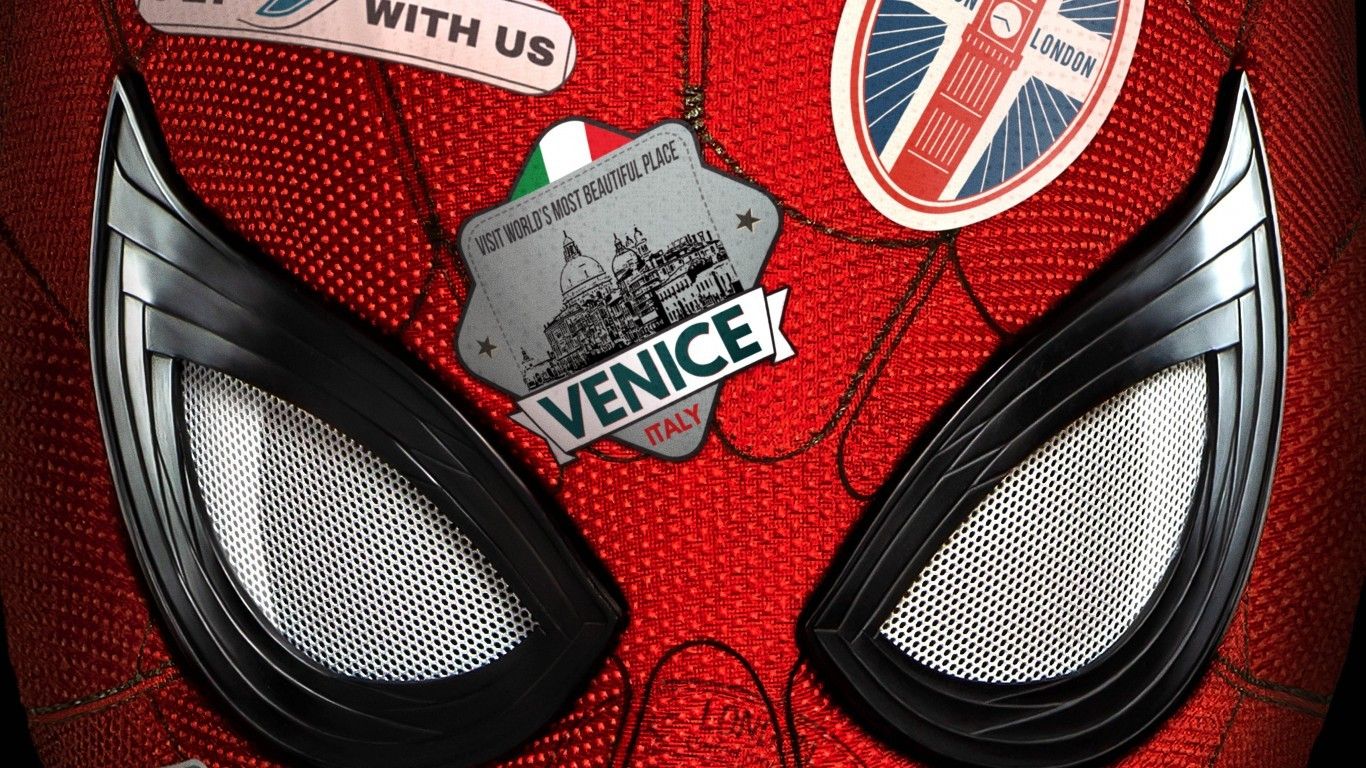 Download 1366x768 Spider Man: Far From Home, Close Up, Tom Holland Wallpaper For Laptop, Notebook