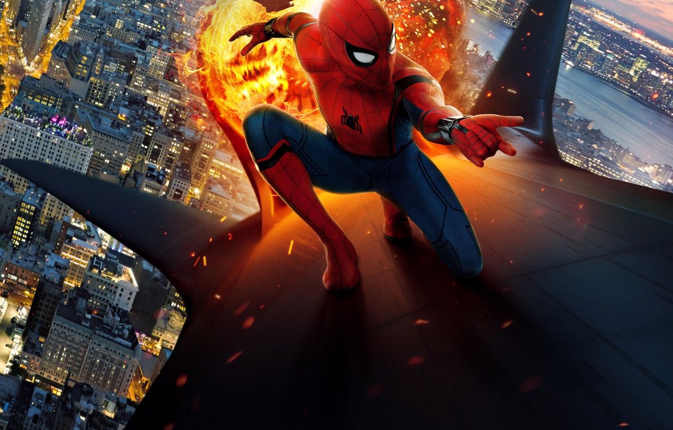 Wallpaper new york city, spider man, film, peter parker, tom holland, spider man: homecoming image for desktop, section фильмы