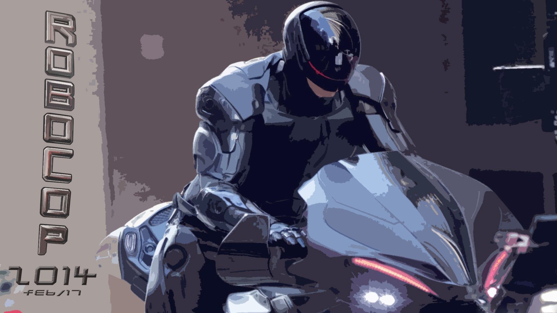 Robocop on Bike 2014 Upcoming Hollywood Movie Wallpaper