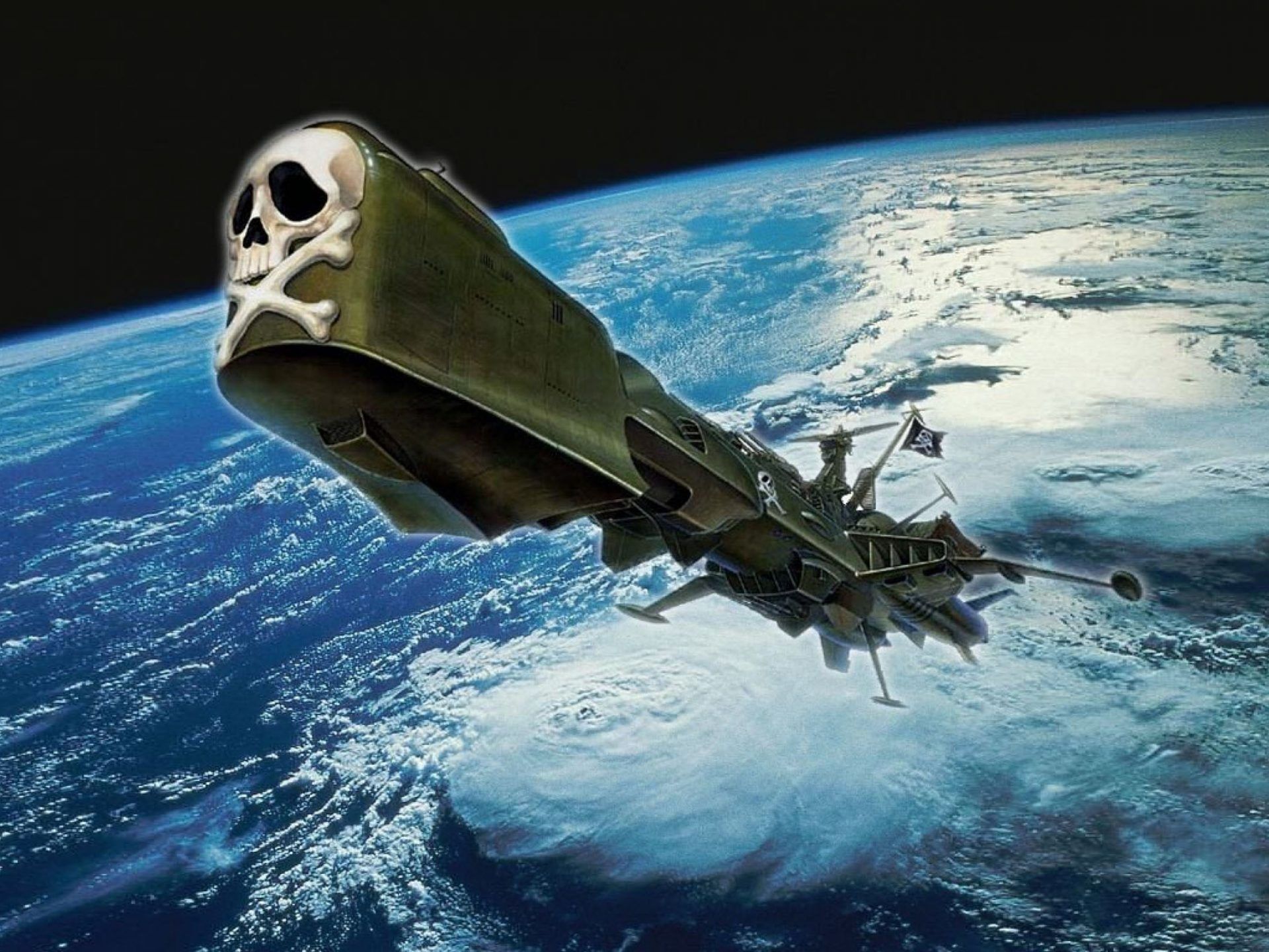 Sci Fi Pirate Spaceship Or Digital Art Inspiration Widescreen Free Download, Wallpaper13.com