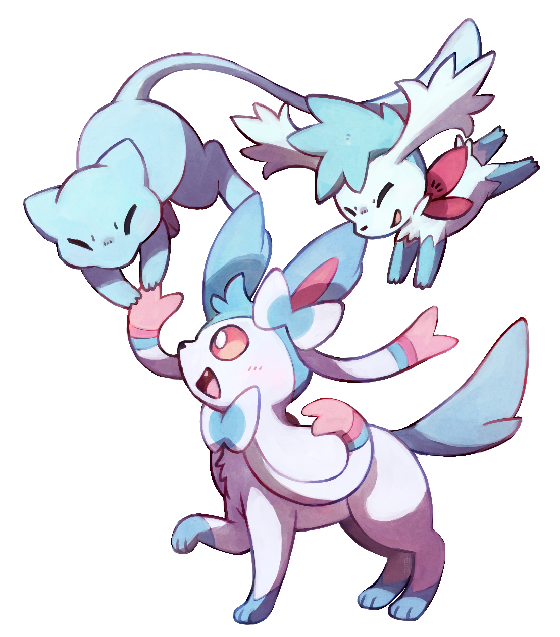 Sylveon / Actual Drawings: “Commission For ”. Mew And Mewtwo, Cute Pokemon Picture, Cute Pokemon Wallpaper