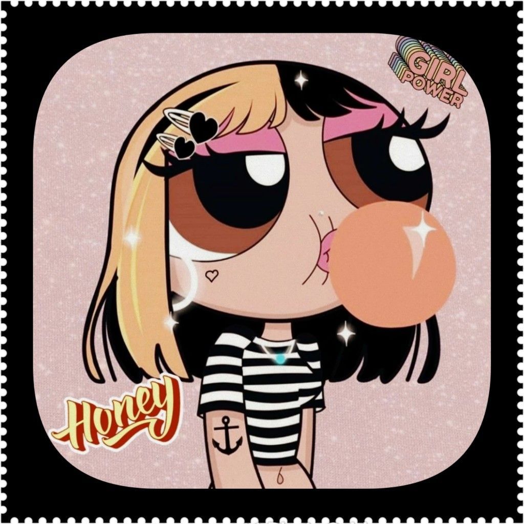 Download Cute Baddie Cartoon Buttercup On Phone Wallpaper