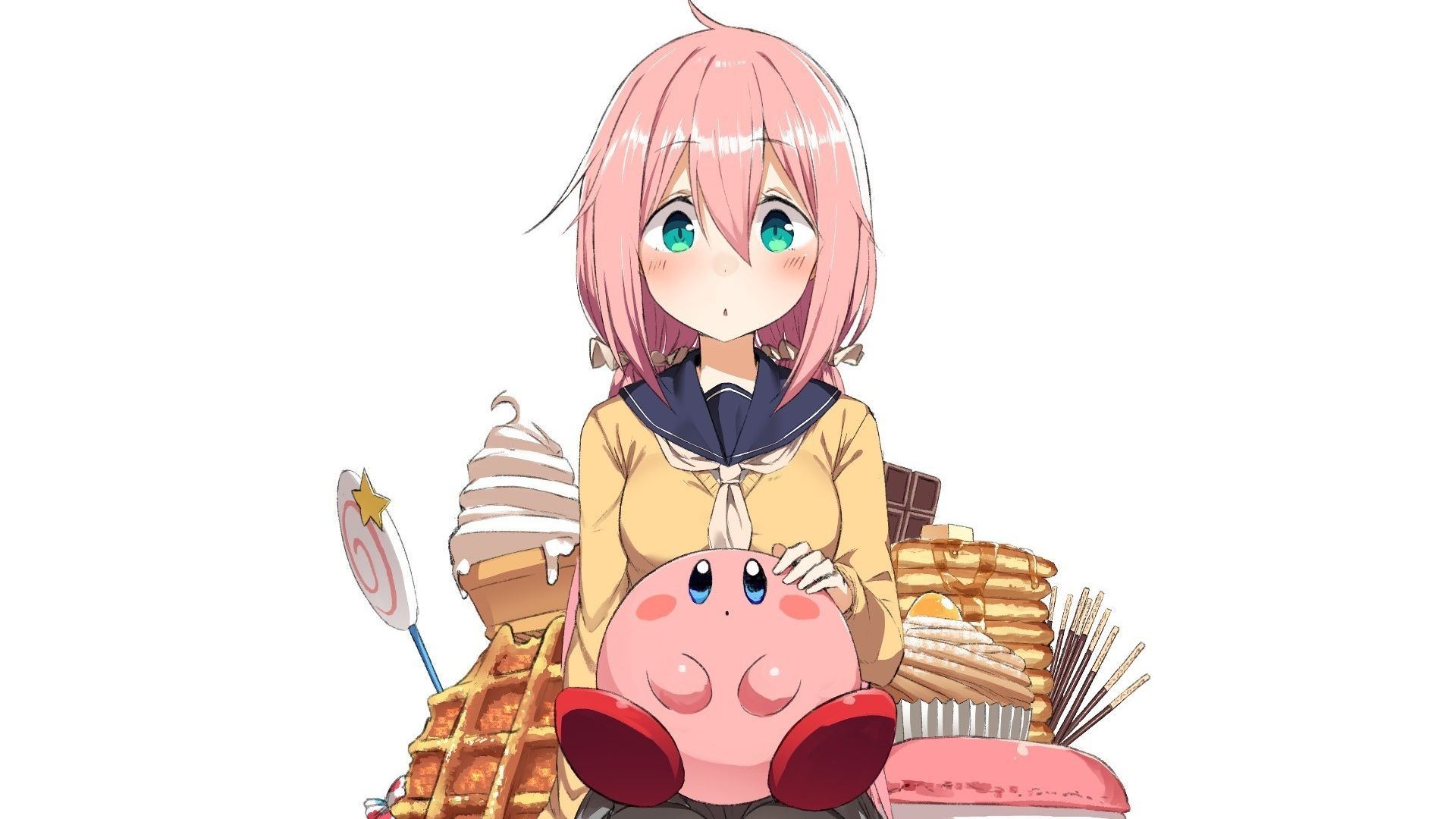 Desktop wallpaper curious, anime girl, nadeshiko kagamihara, HD image, picture, background, 57110b