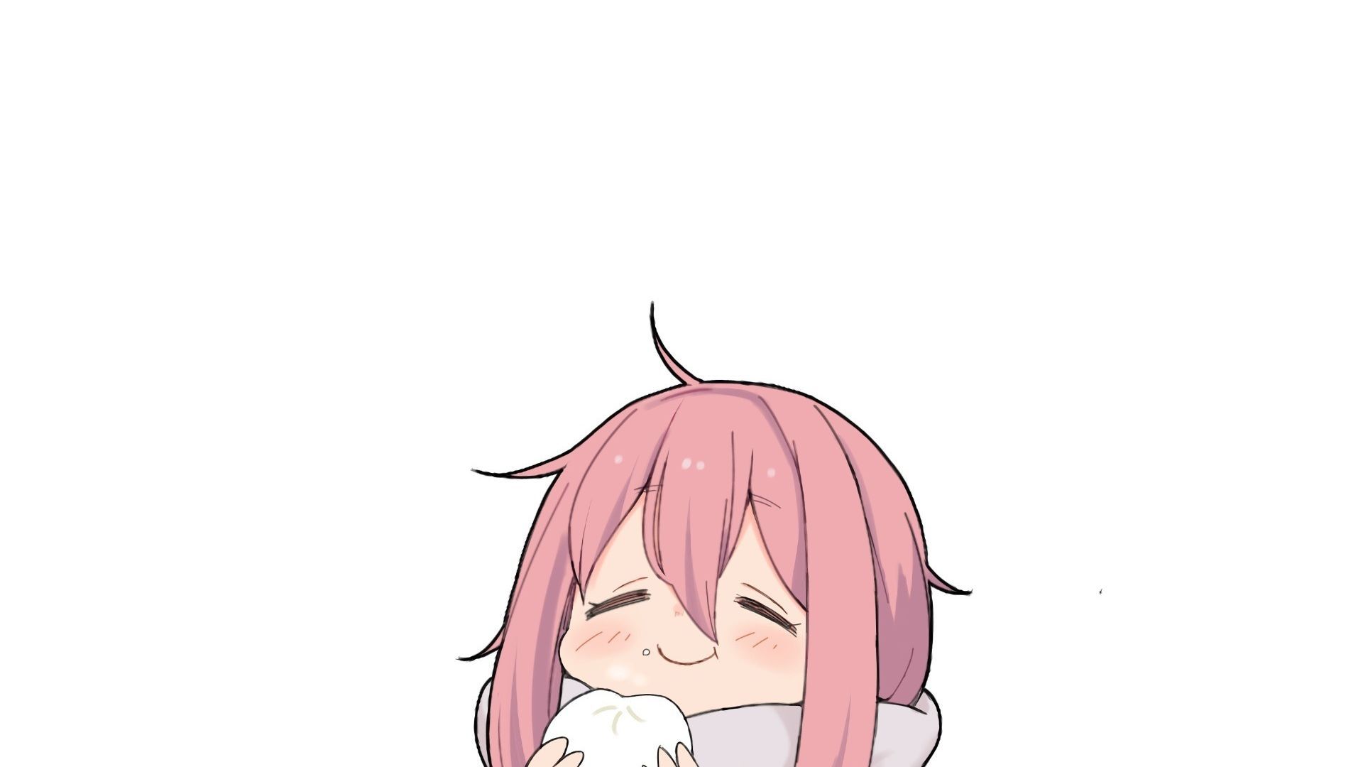 Desktop wallpaper yuru camp, nadeshiko kagamihara, anime girl, minimal, HD image, picture, background, cf79ac