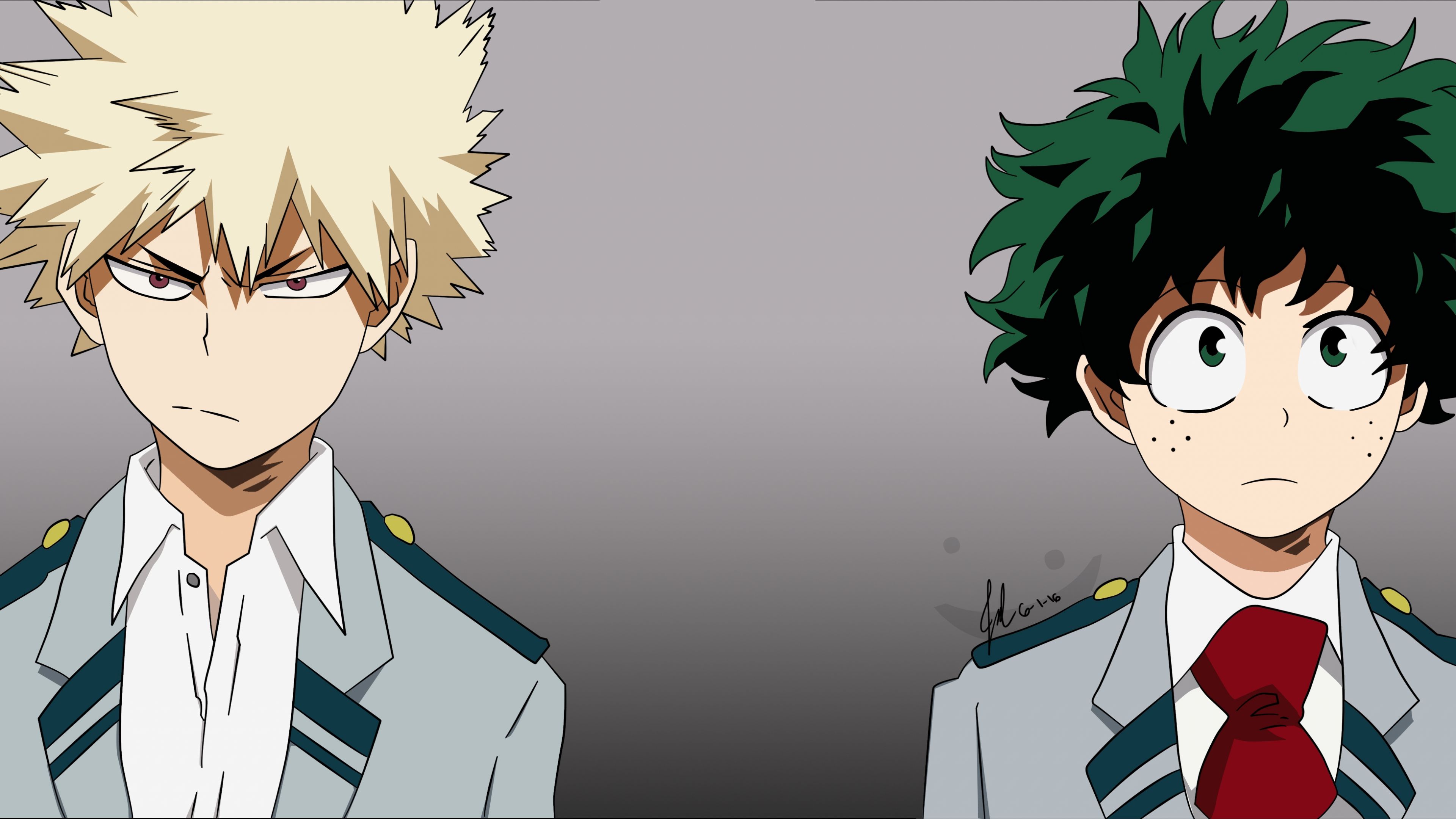Desktop Wallpaper Izuku Midoriya, Katsuki Bakugou, Boku No Hero Academia, Anime Boy, HD Image, Picture, Background, Zcfeso