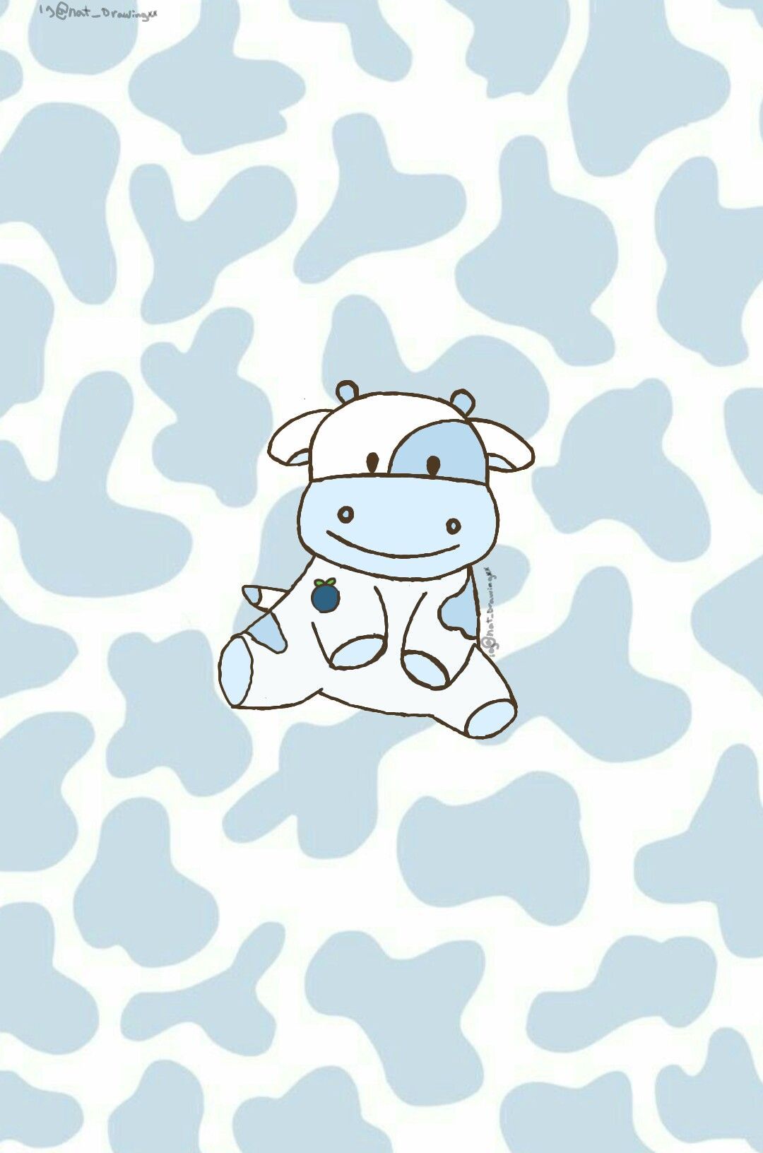 Nat_drawingxx on ig made this blueberry cow. Cow wallpaper, Cartoon wallpaper, iPhone wallpaper pattern