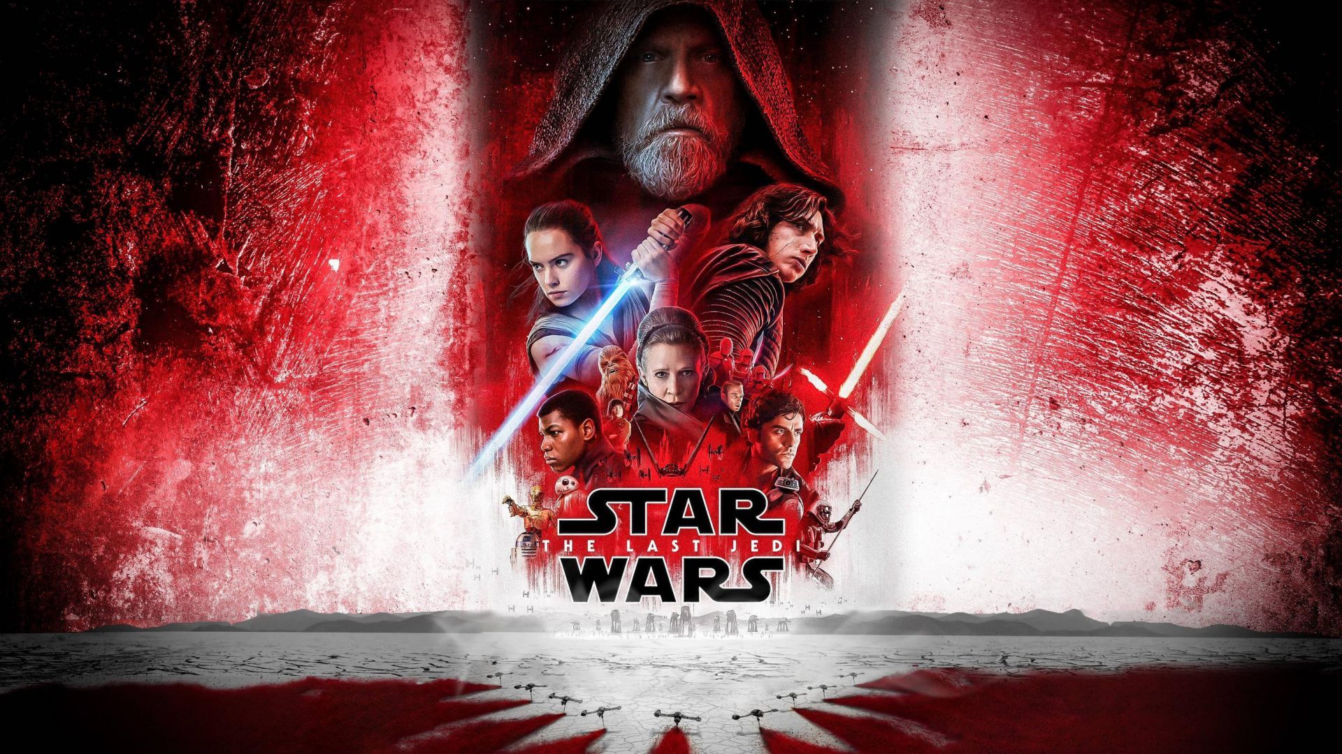 Desktop wallpaper star wars: the last jedi, 2017 movie, poster, red, HD image, picture, background, e5a909