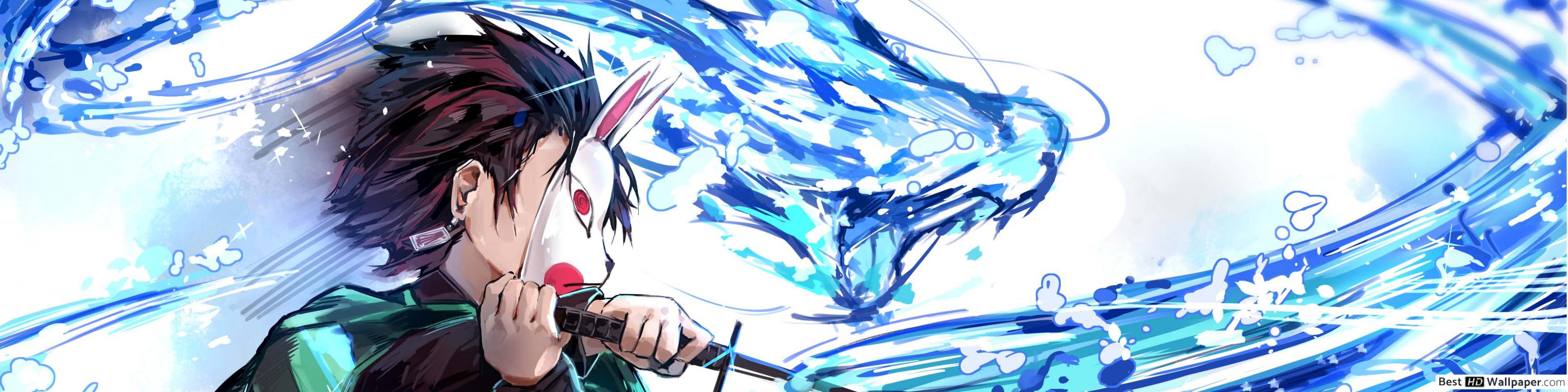 Demon Slayer: Tanjiro's water breathing- Dragon form HD wallpaper download