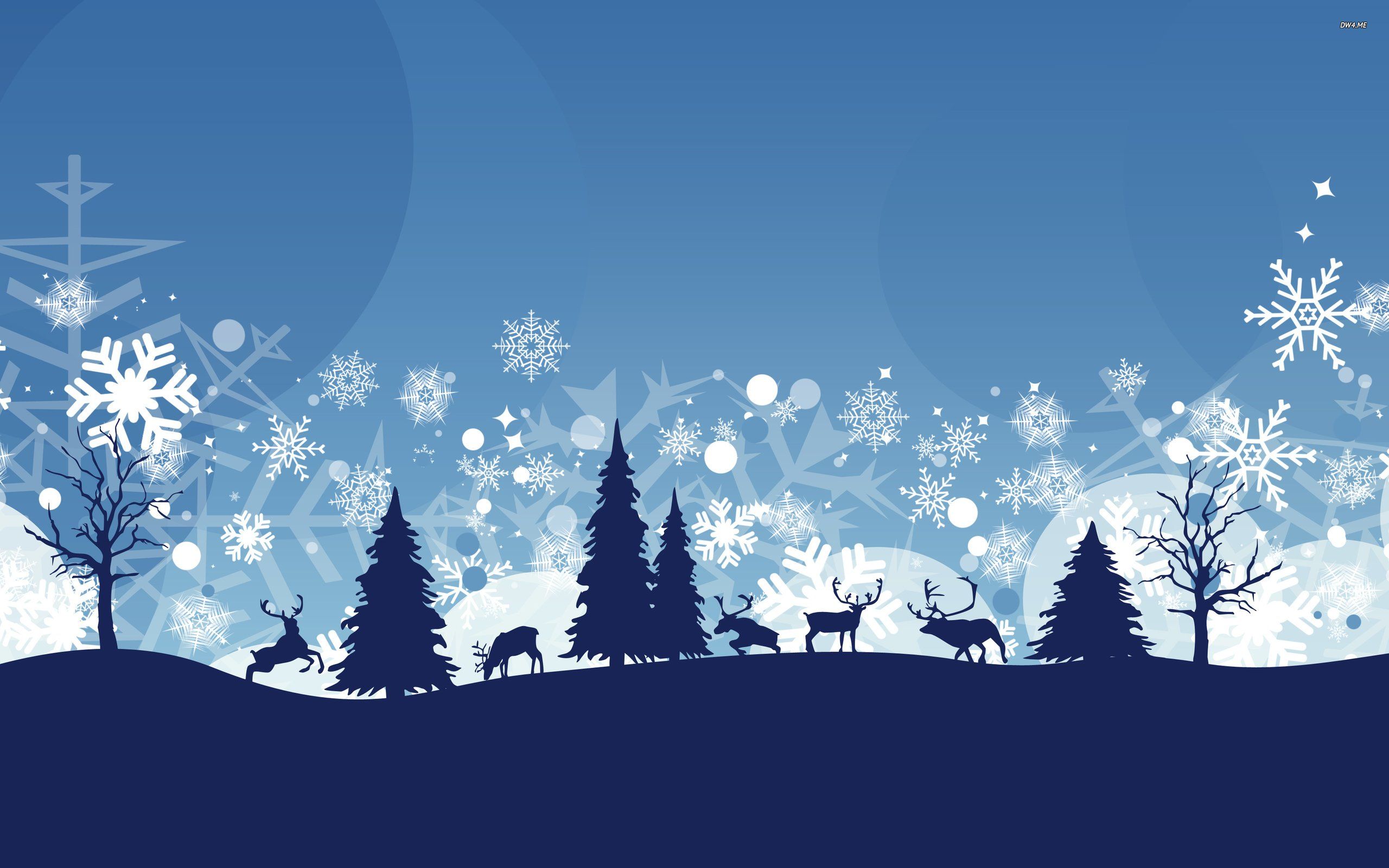 winter, Snow, Nature, Landscape, Deer, Vector Wallpaper HD / Desktop and Mobile Background