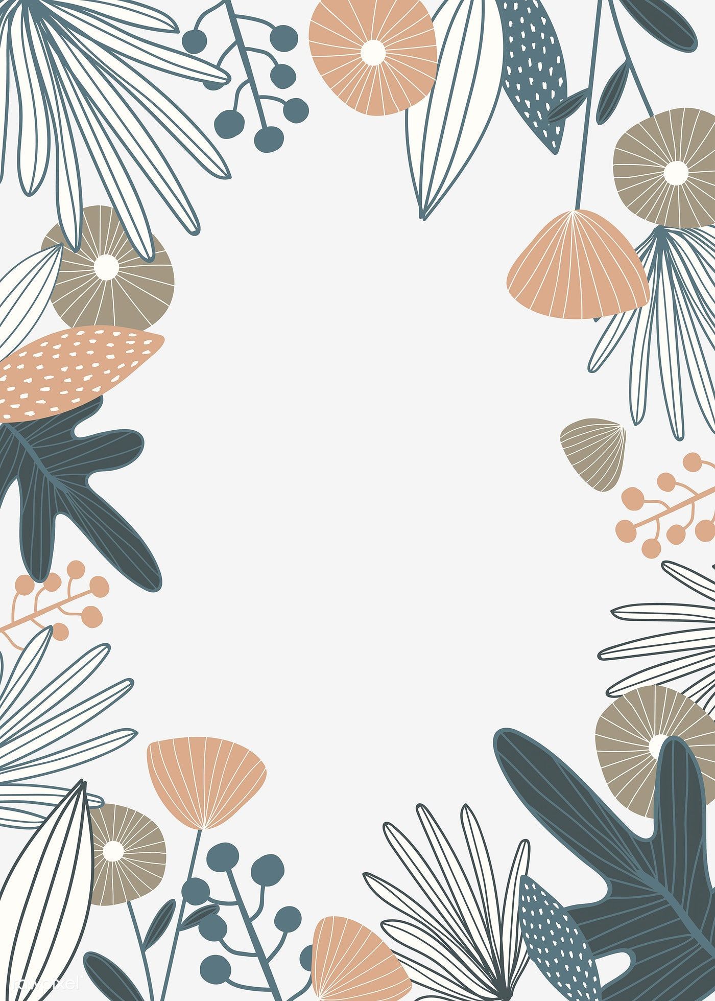 Download premium vector of Natural patterned doodle background vector. Doodle background, Flower illustration, Pattern illustration