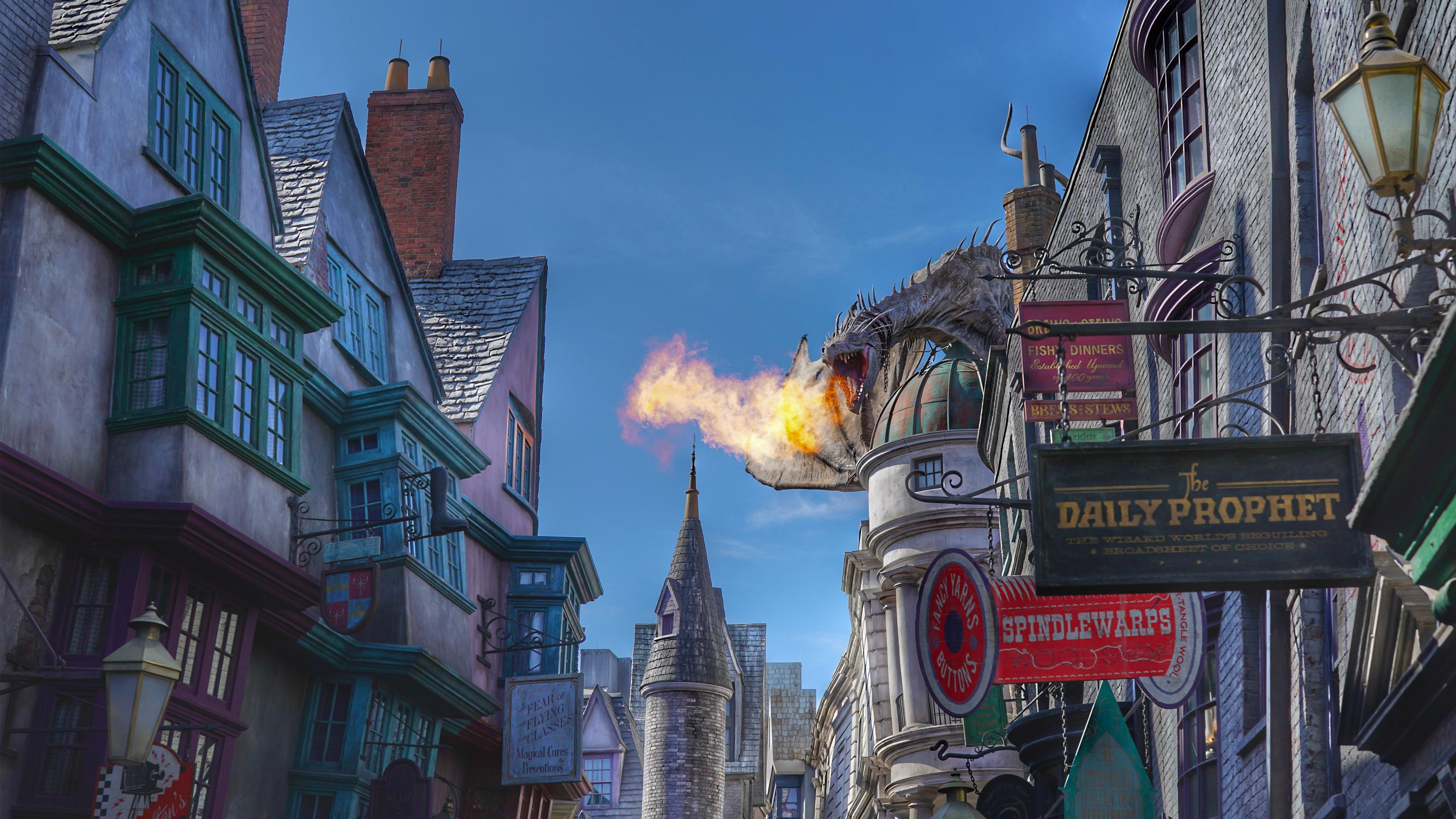 Gringotts Dragon Alley Universal Studios Orlando 4K wallpaper