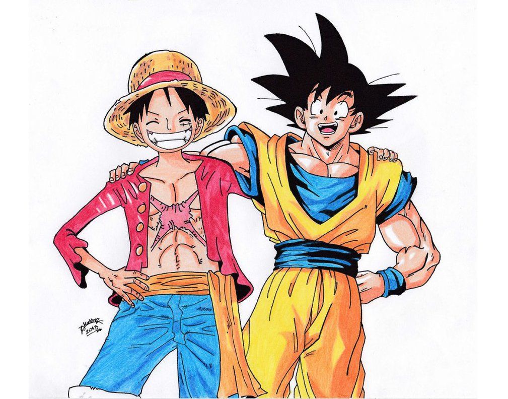 Goku and Luffy Debate Fan Art