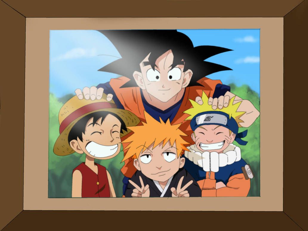 Wallpaper Naruto Goku Luffy