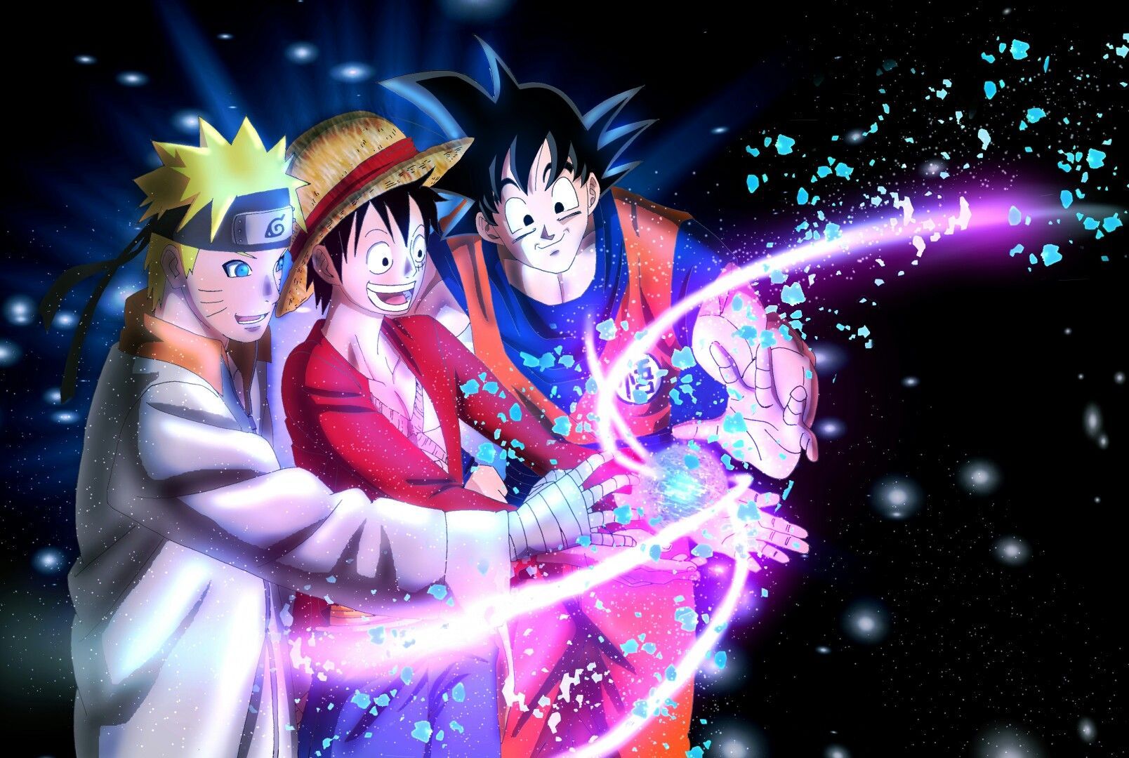 Goku, Luffy and Naruto. Anime, Anime crossover, All anime characters