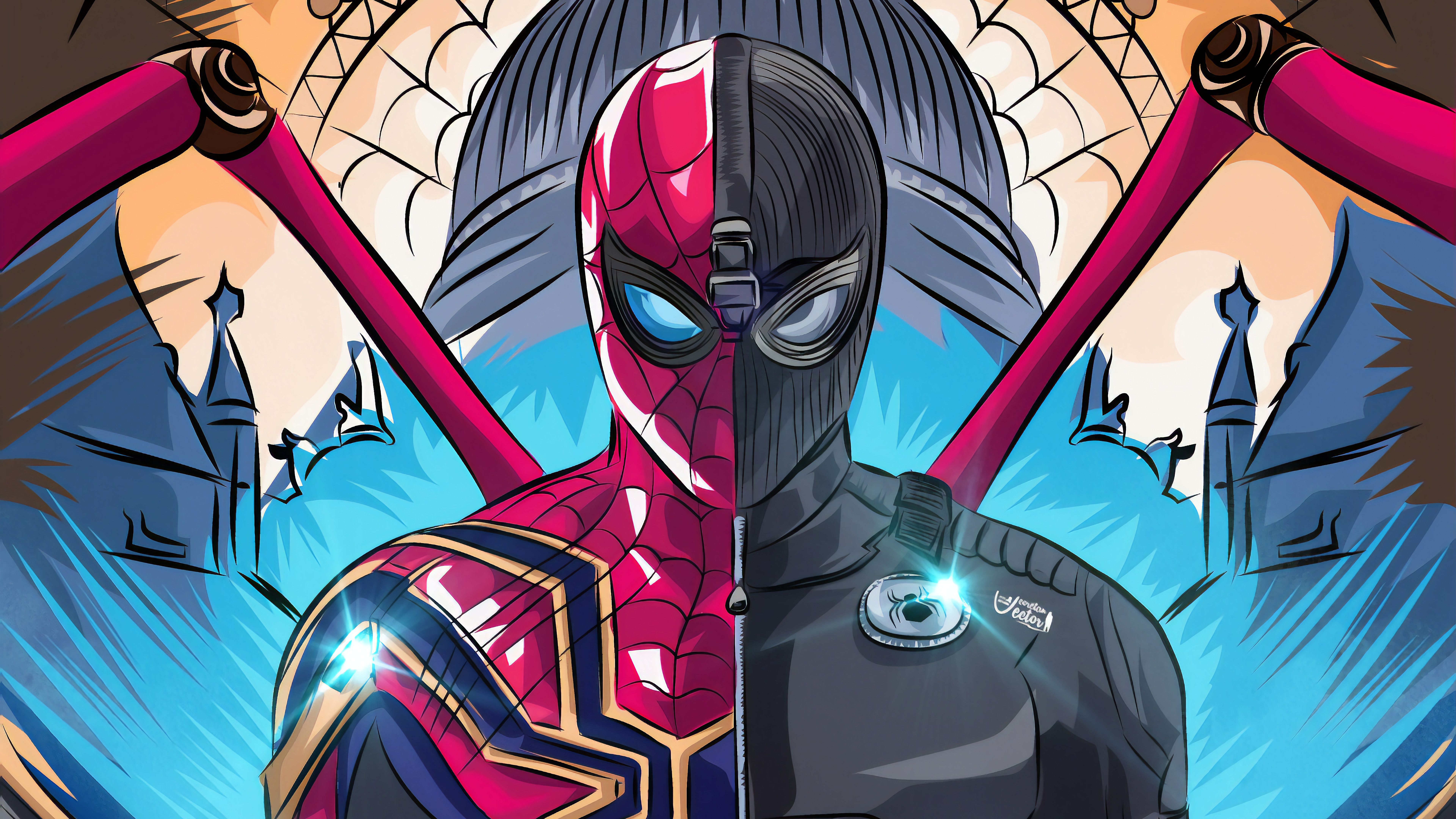 Iron Spider Stealth Suit Spider Man Far From Home 8K Wallpaper