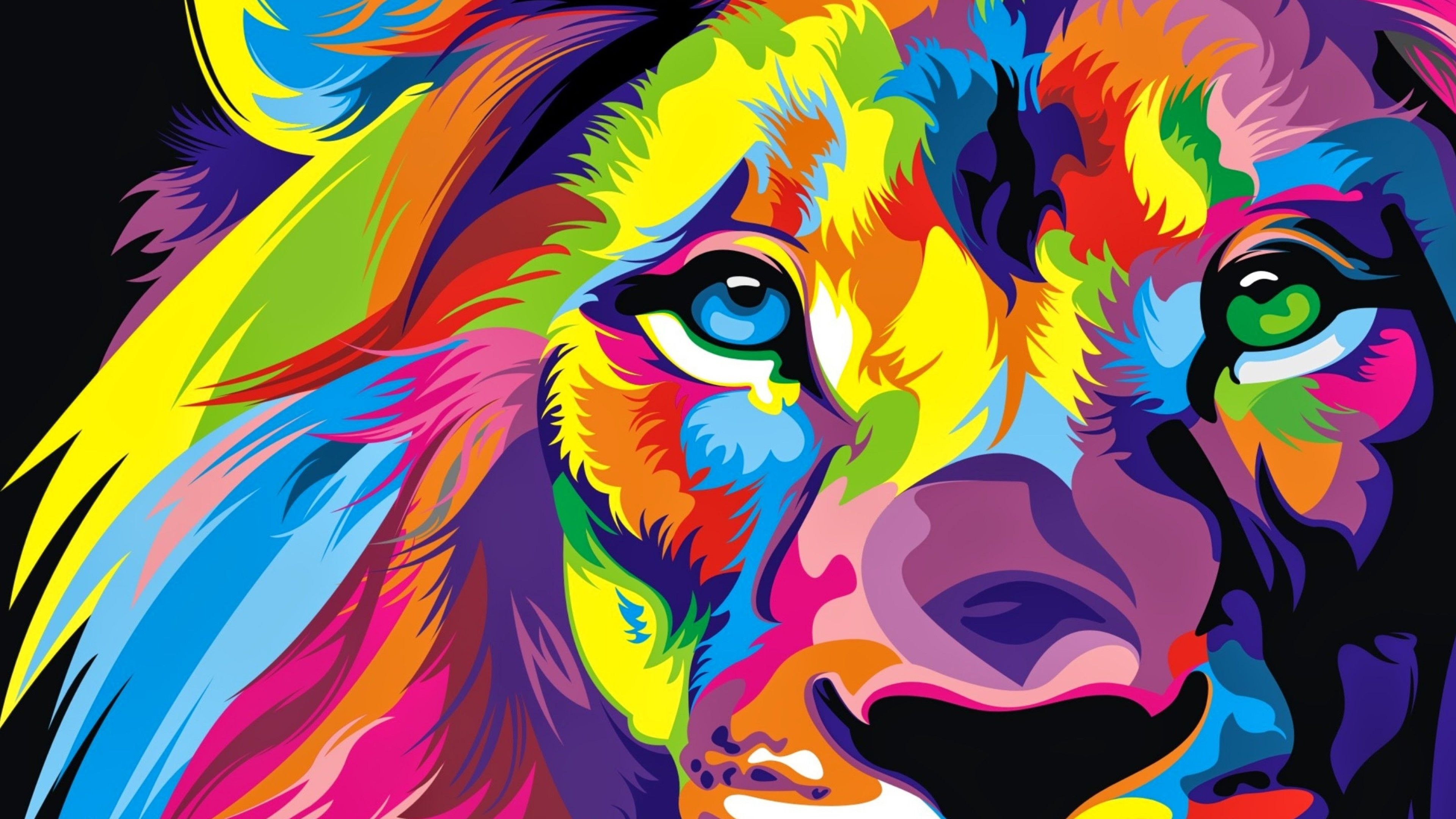 Lion Colorful Artwork Data Src Download Colorful Wallpaper 4k HD Wallpaper