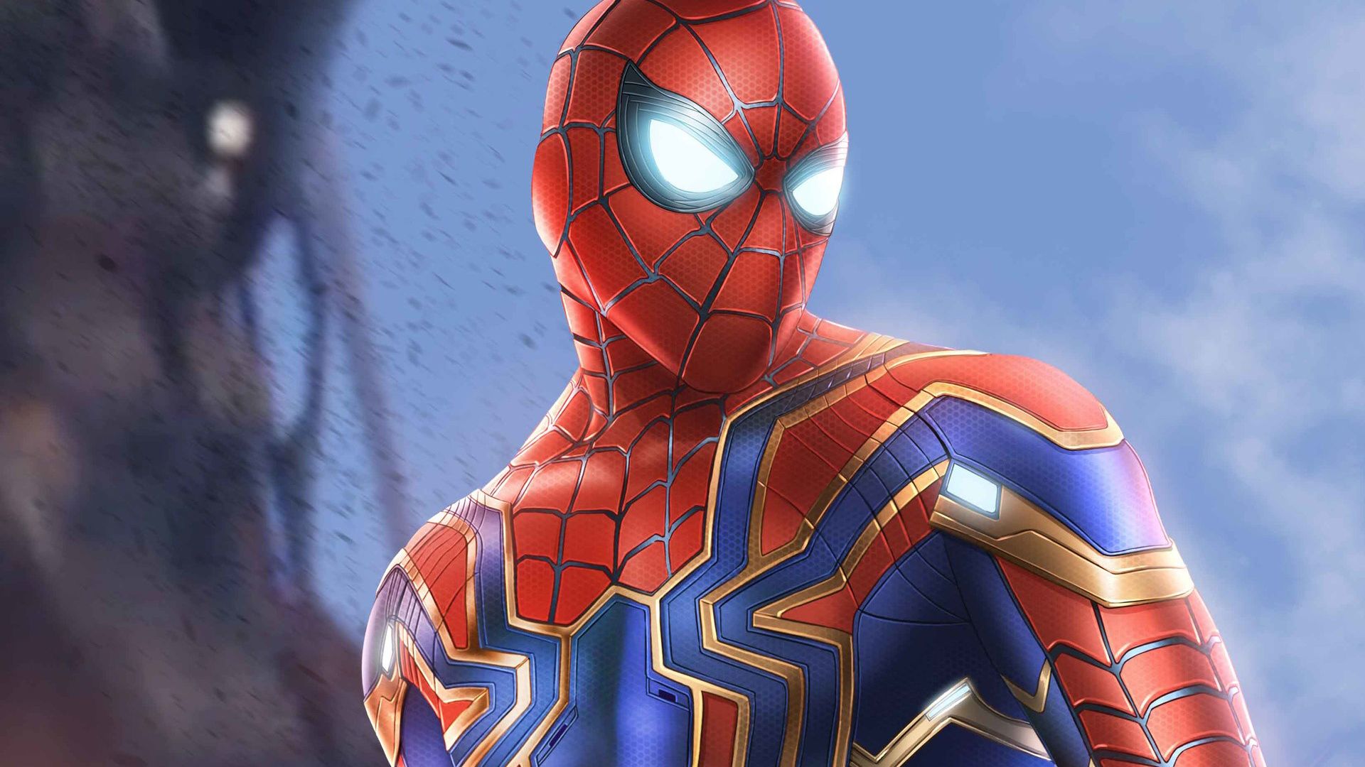 Download Spider Man, Iron Suit, Art Wallpaper, 1920x Full HD, HDTV, FHD, 1080p