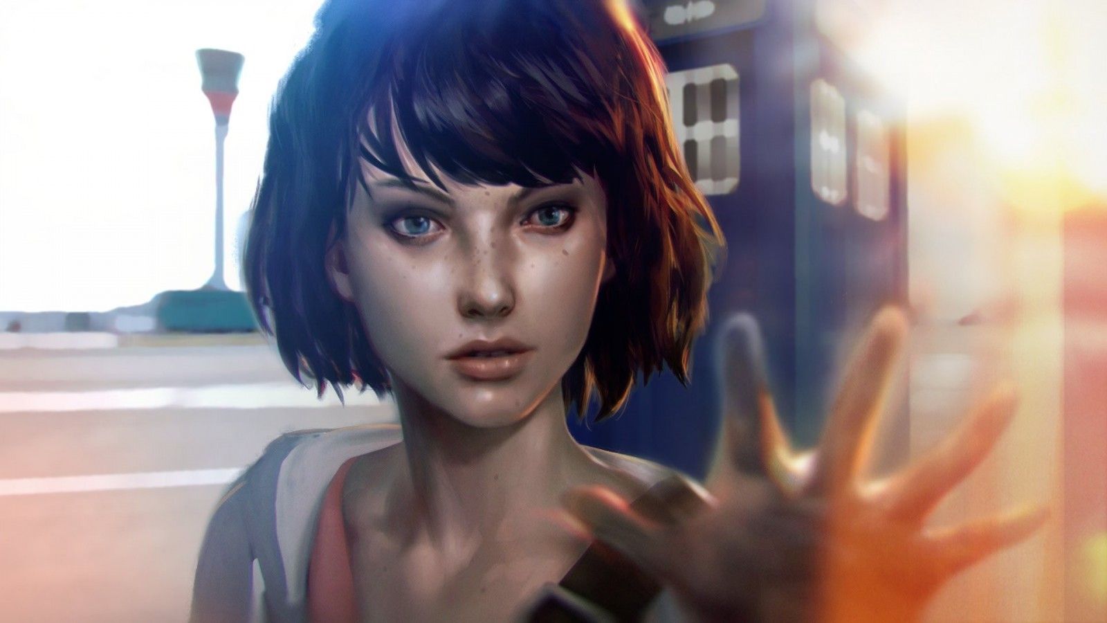 Wallpaper, face, women, model, anime, black hair, Max Caulfield, Life Is Strange, TARDIS, beauty, eye, costume, screenshot 1920x1080