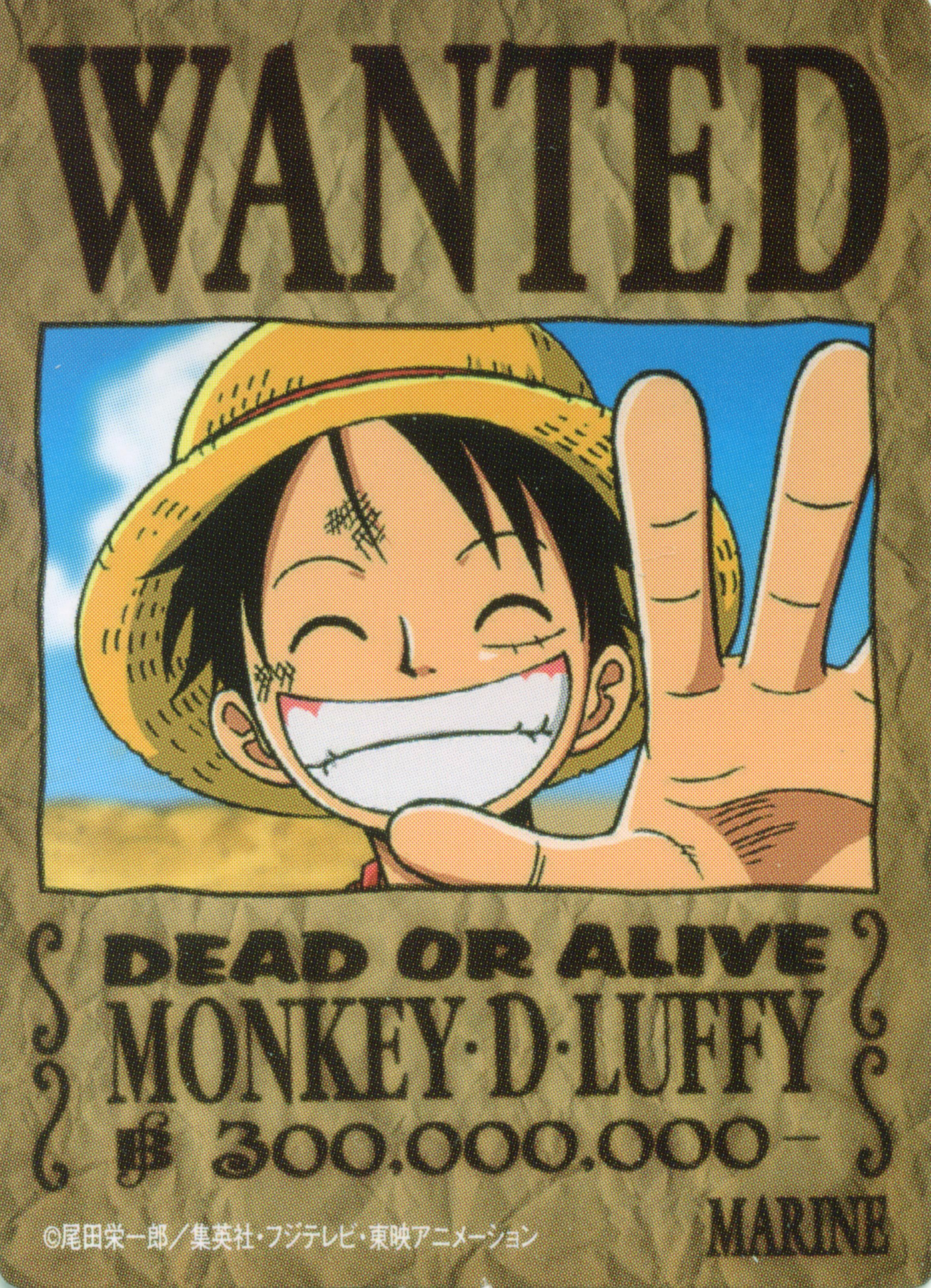 Monkey D. Luffy Wanted Poster.