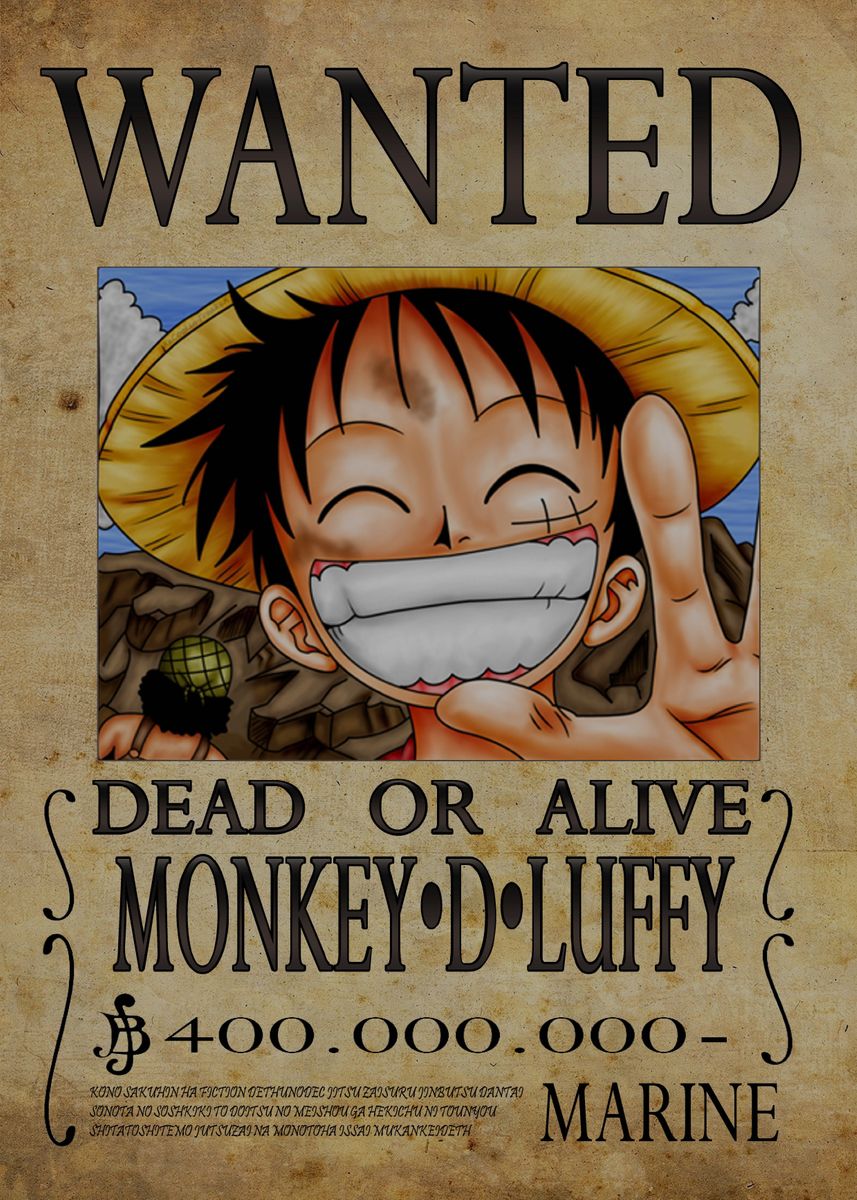 Monkey D Luffy Wanted Poster HD