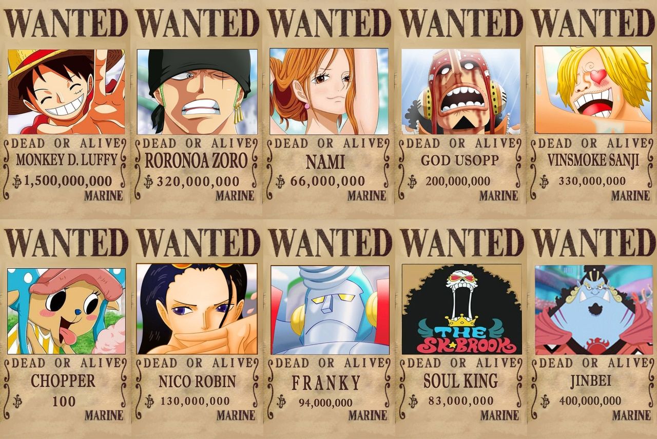 Strawhat crew wanted posters